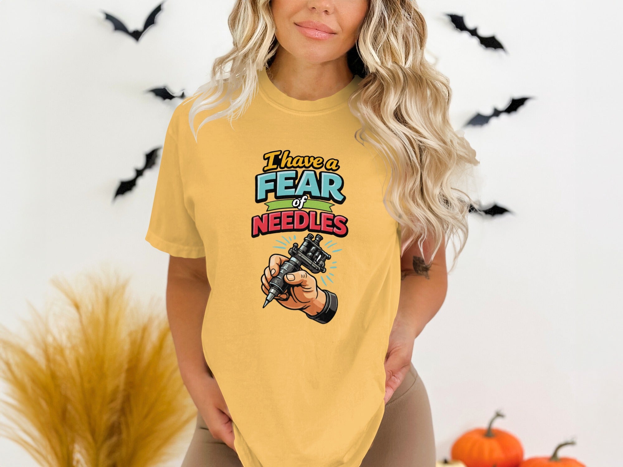 I Have a Fear of Needles Graphic Tee Halloween Shirt