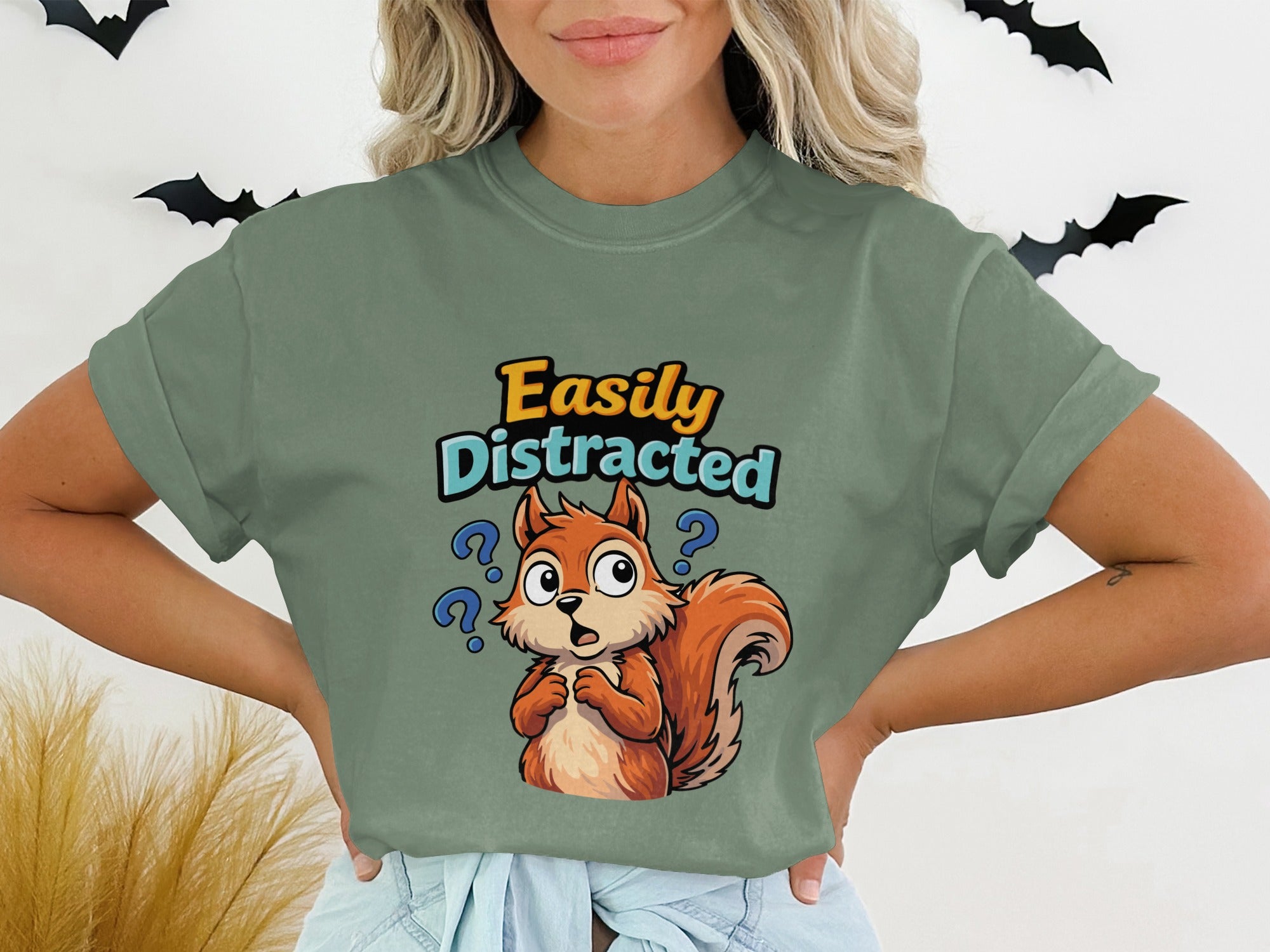Easily Distracted Squirrel Graphic T-Shirt