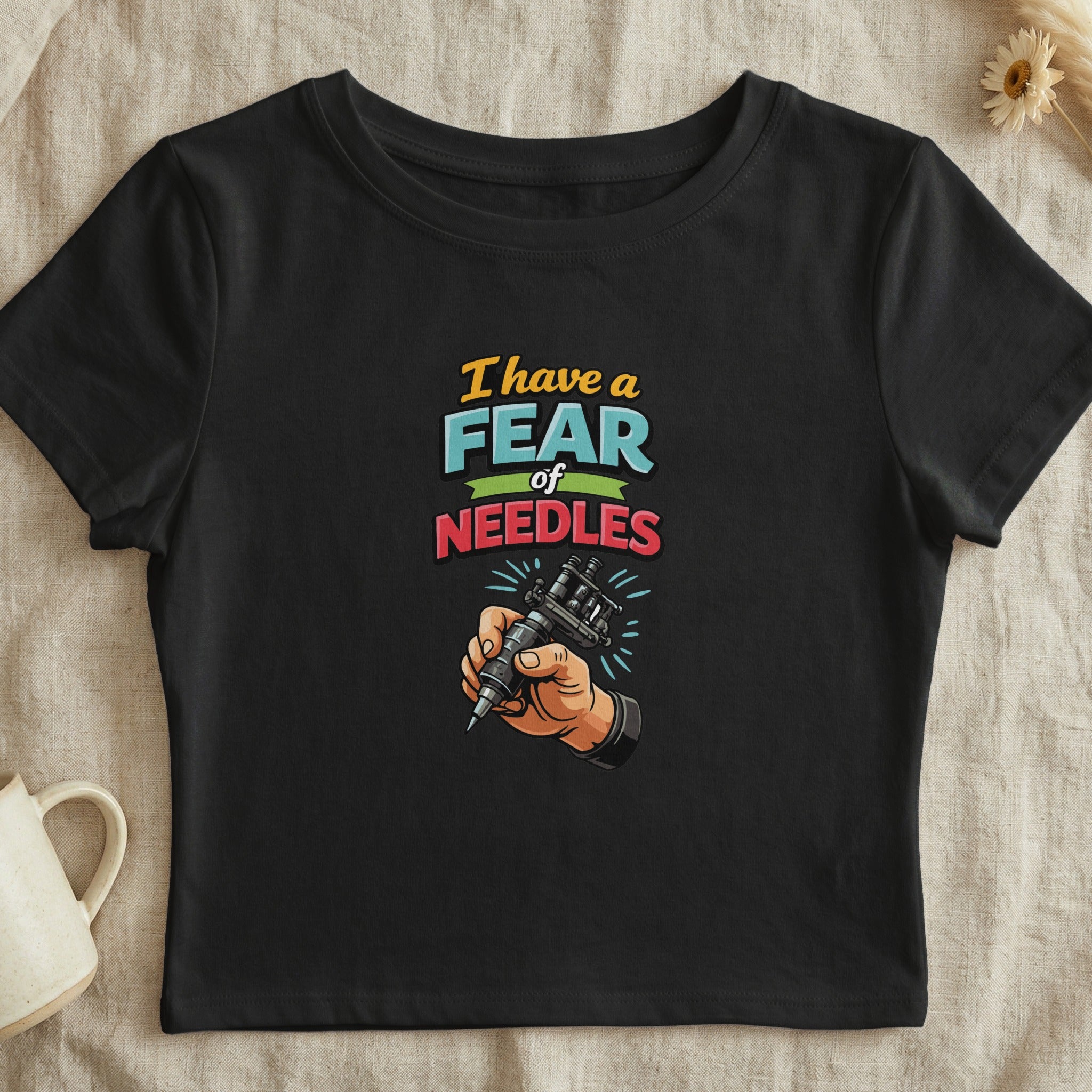 I Have a Fear of Needles Funny Tattoo T-shirt