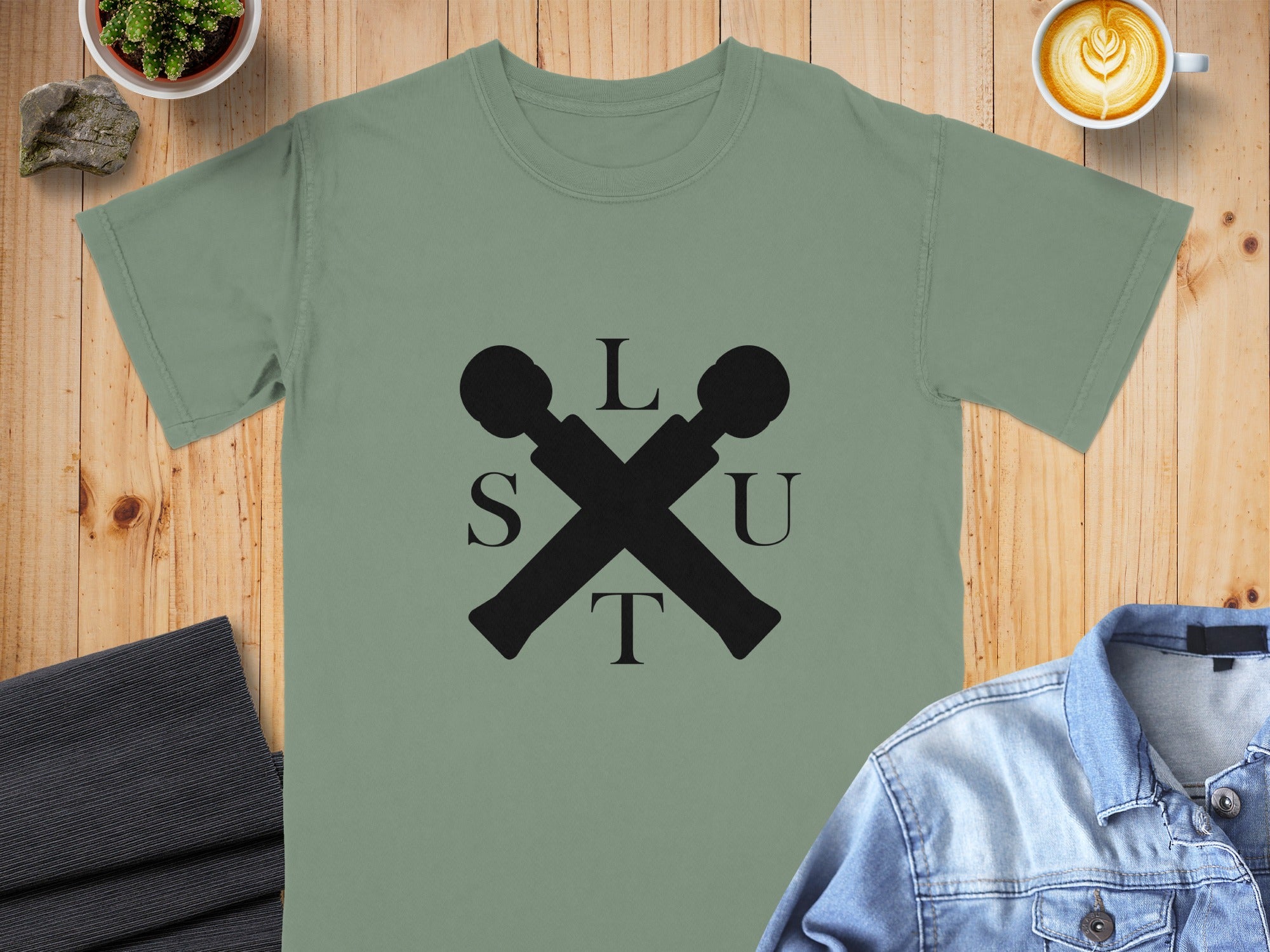 Unique Graphic T-Shirt with Crossed Microphones Design