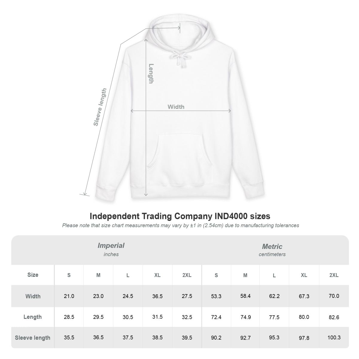 Independent Trading Company IND4000 sizes hoodie product