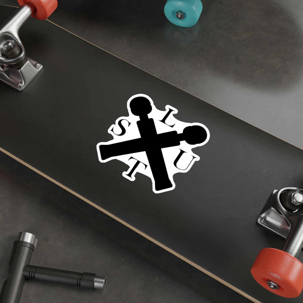 SLUT Cross Icon Sticker for Skateboard or Laptop