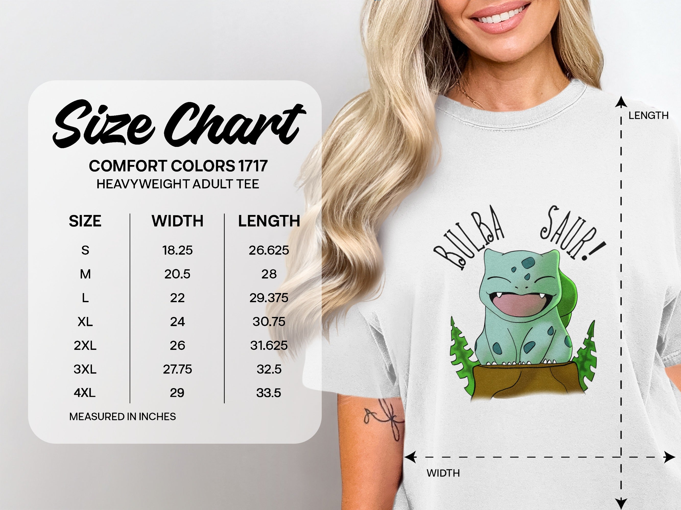 Bulbasaur Design Heavyweight Adult Tee Product