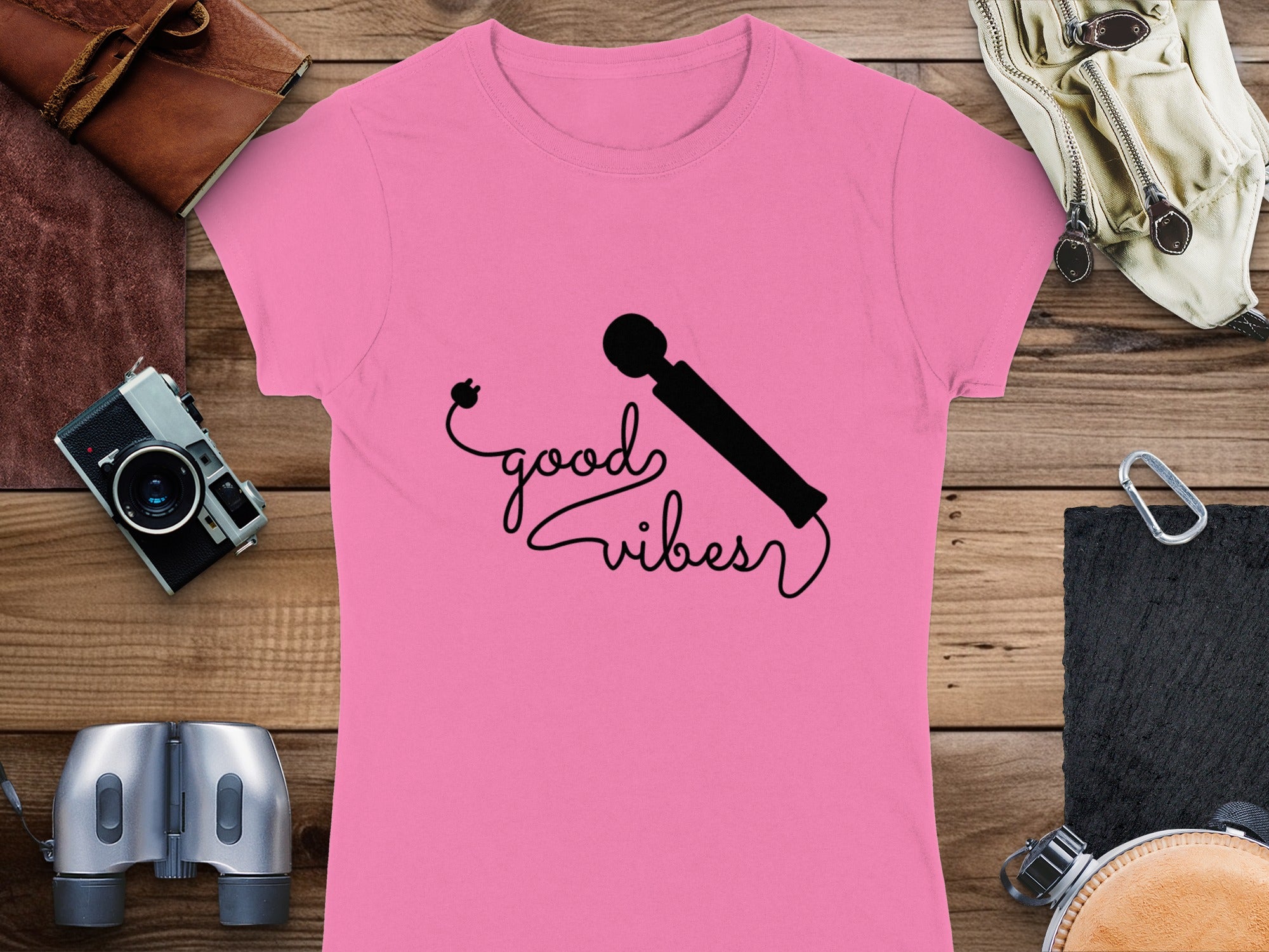 Good Vibes Microphone Design Graphic T-shirt