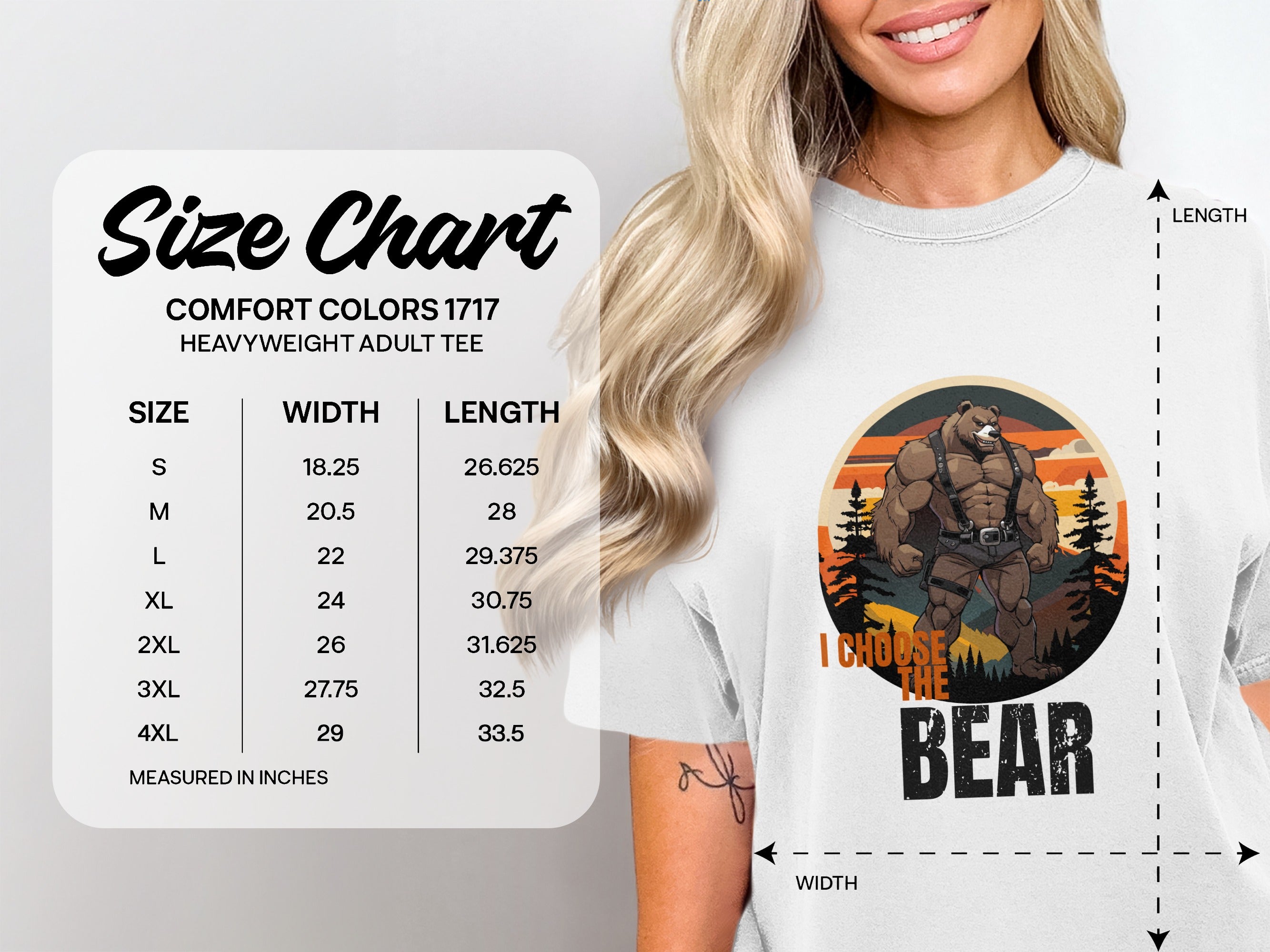 I Choose The Bear Heavyweight Adult Tee