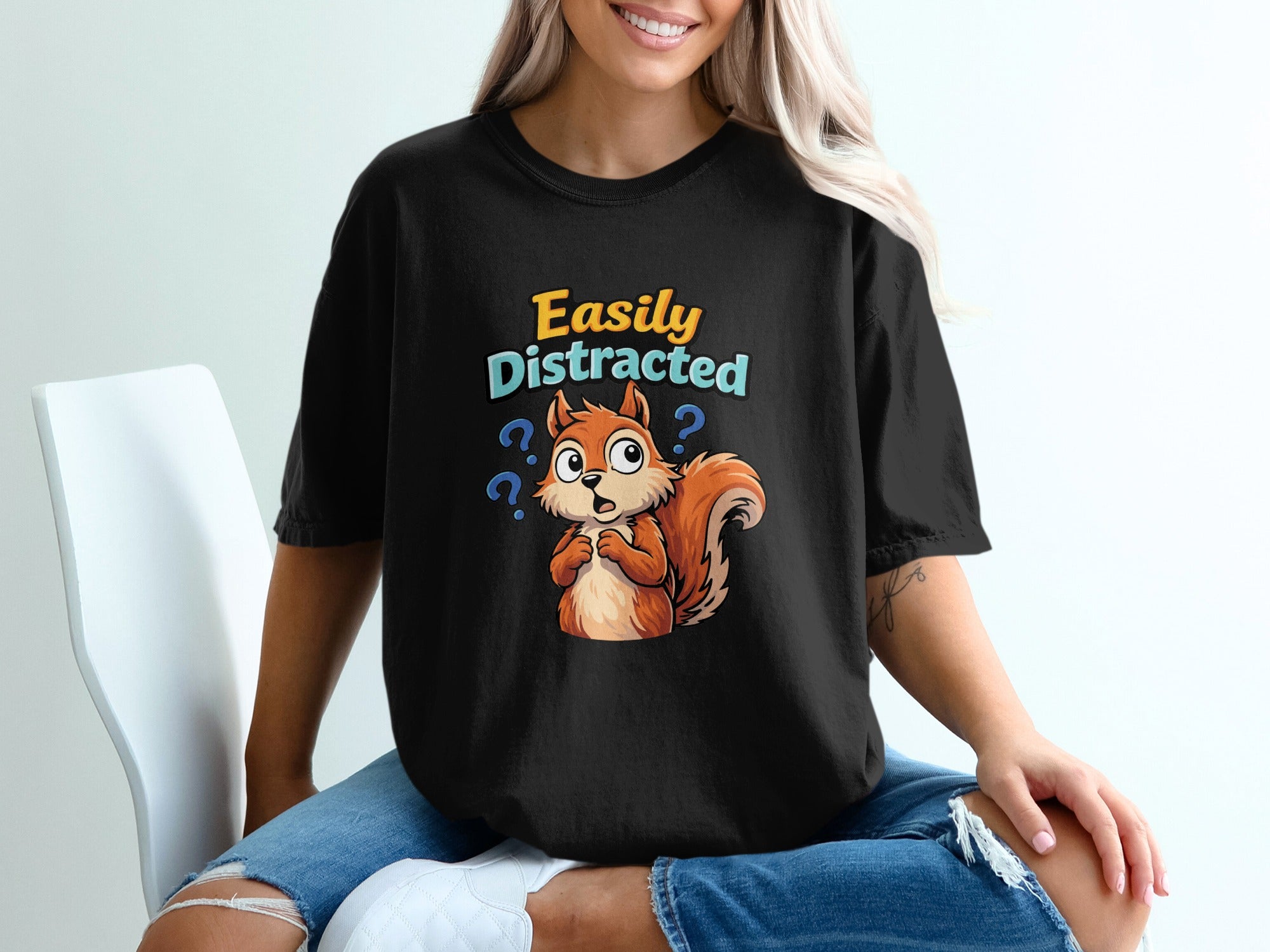 Easily Distracted Cute Squirrel T-shirt