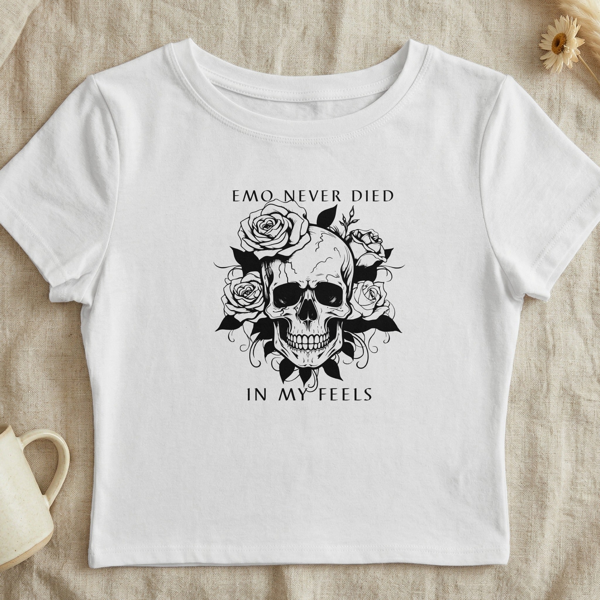 Emo Never Died In My Feels Skull Floral Product