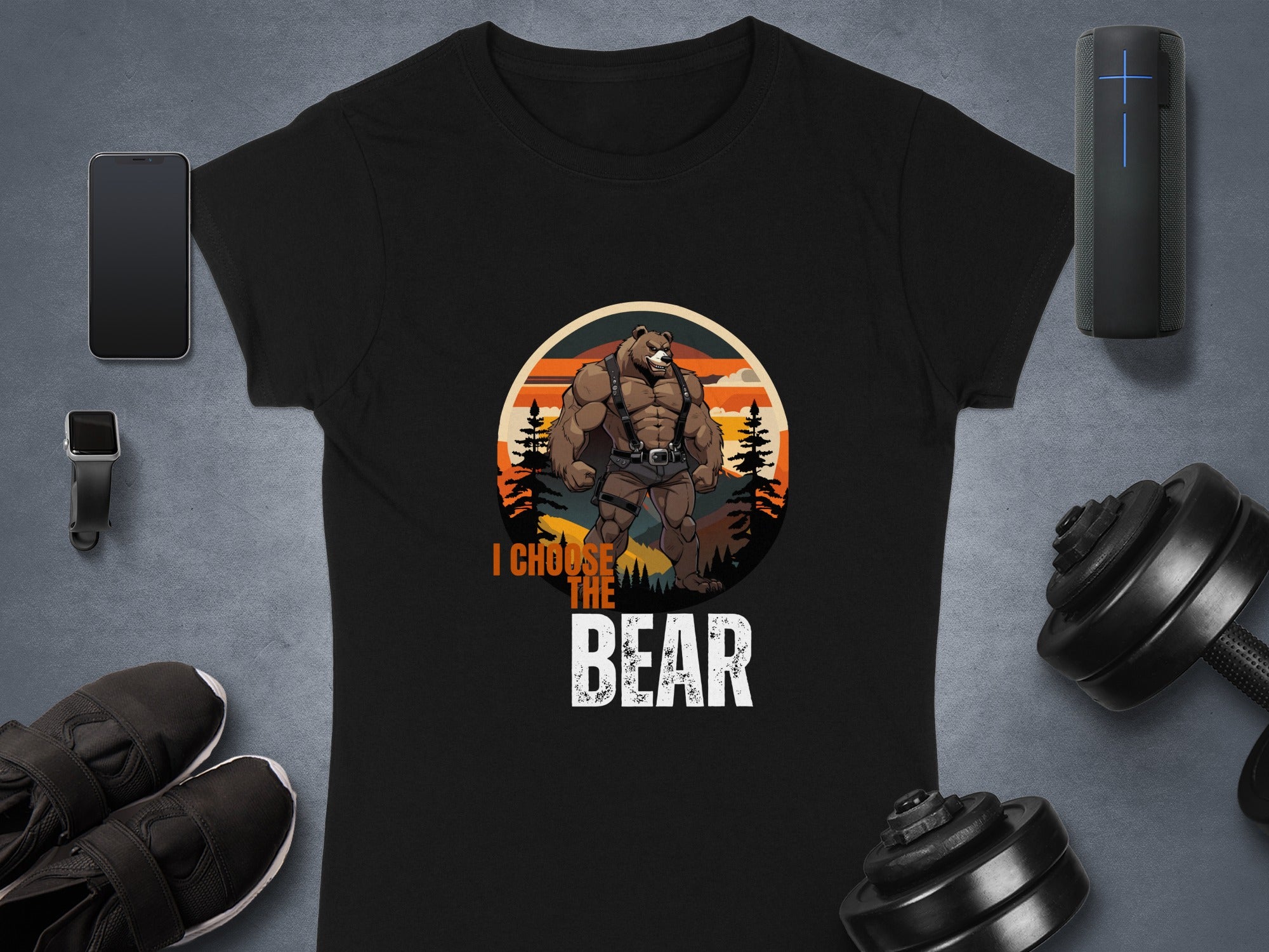 I Choose The Bear Graphic T-Shirt Fitness Wear
