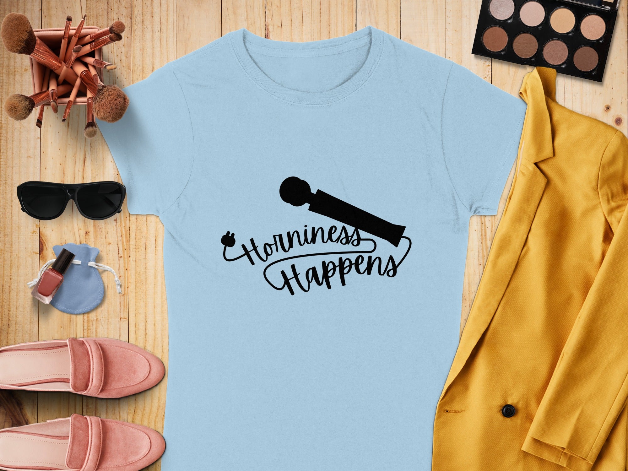 Horniness Happens Microphone Graphic Tee