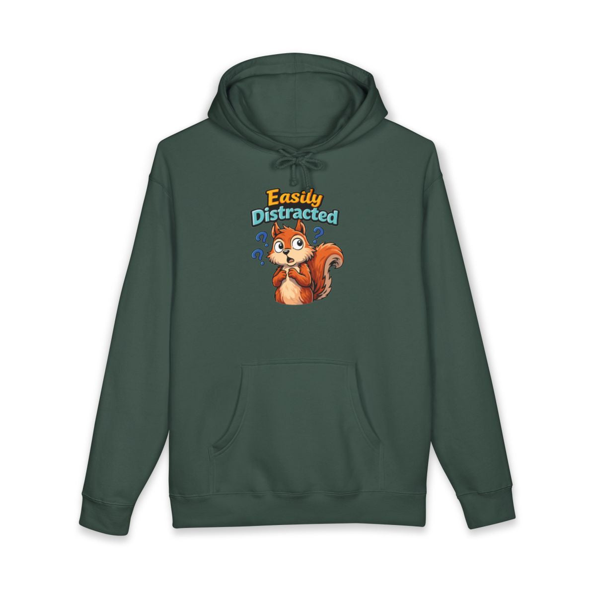 Easily Distracted Hoodie with Cute Squirrel Print sweater