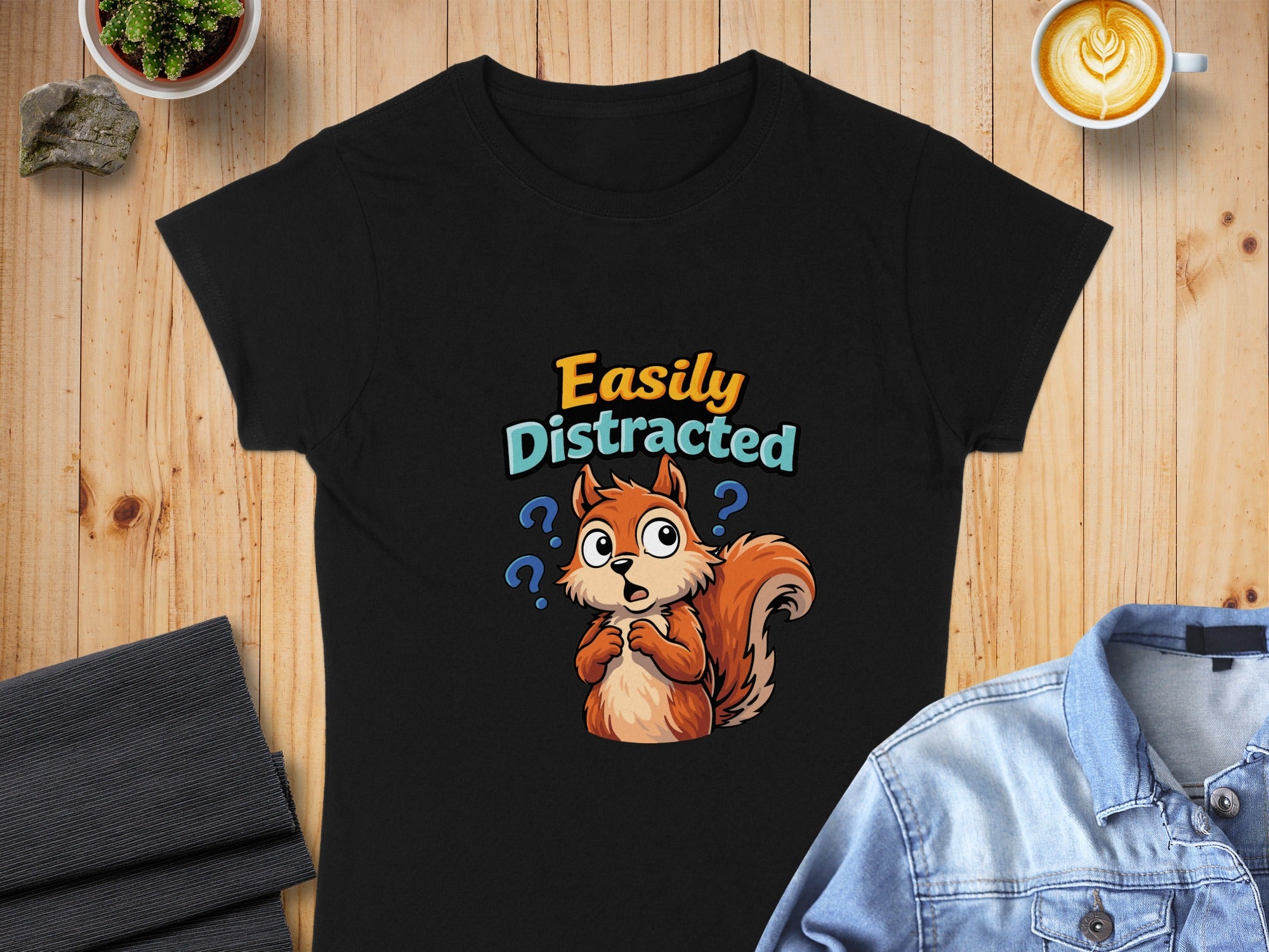 Easily Distracted Squirrel Graphic Tee Shirt