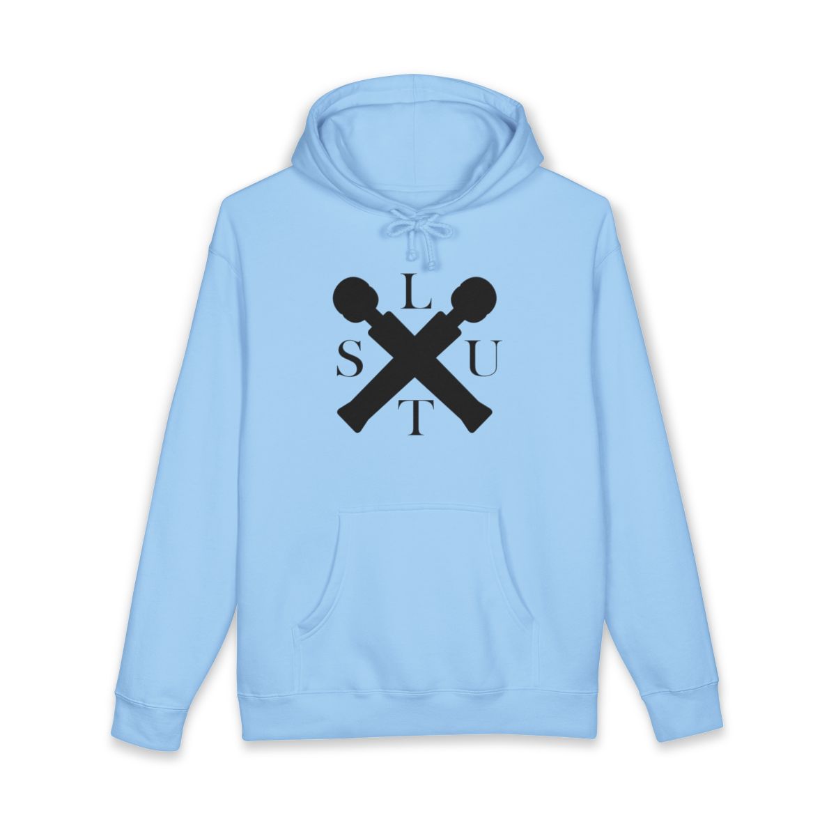 Sky Blue Hoodie with Trendy Microphone Design
