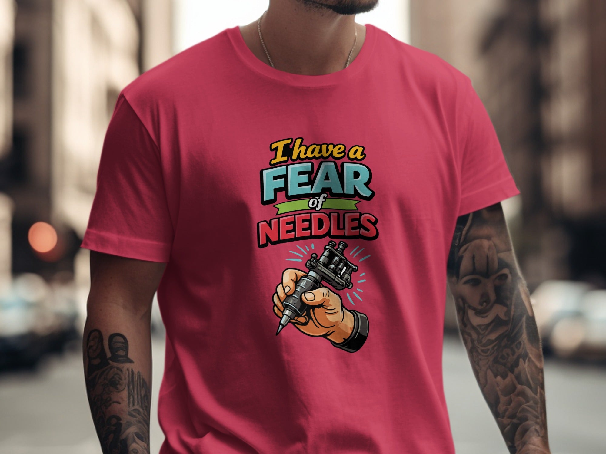 I Have a Fear of Needles Tattoo Graphic T-shirt