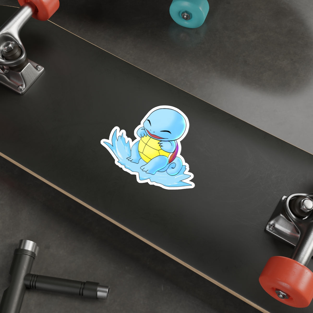 Cute Blue Turtle Sticker for Custom Skateboard Decor