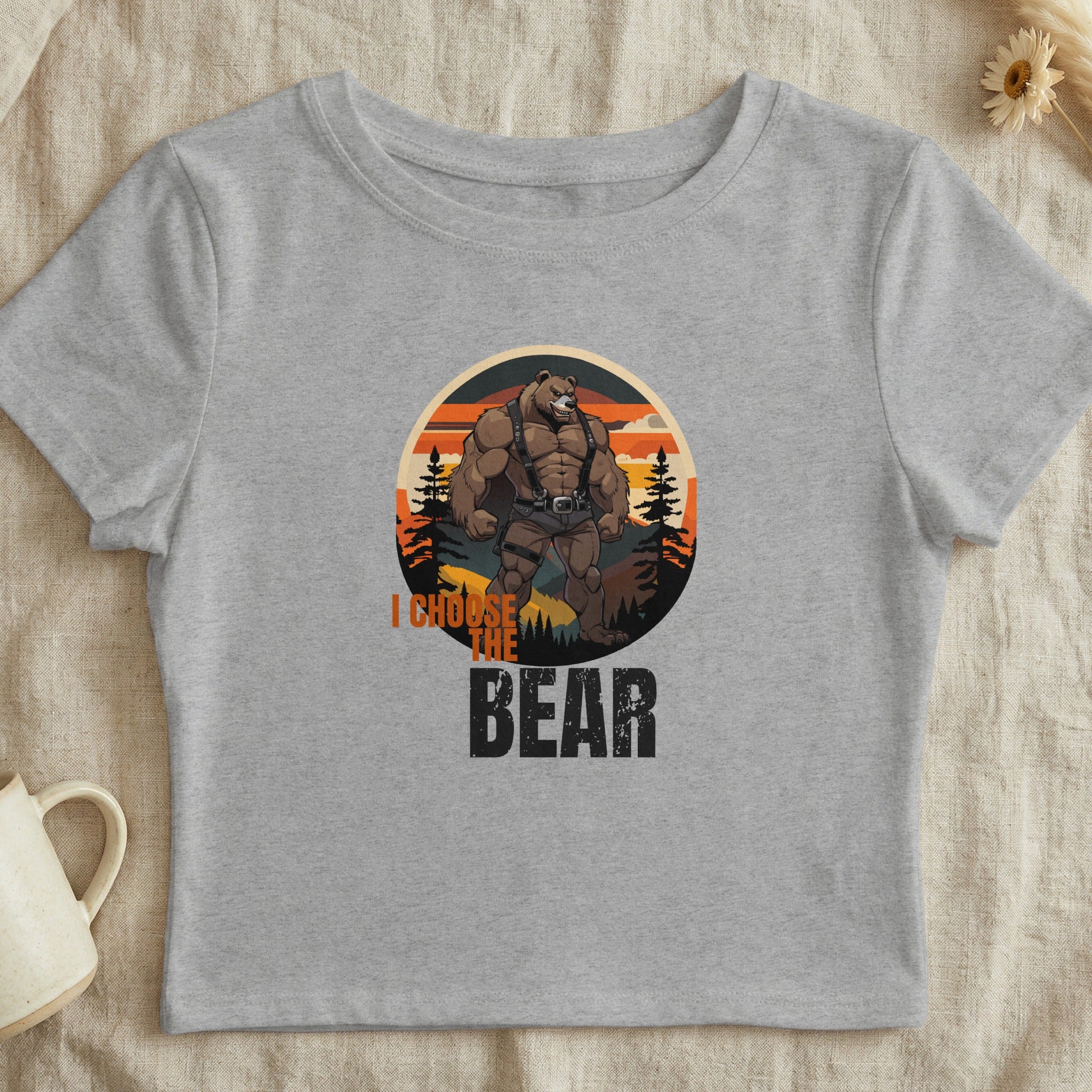 I Choose The Bear Graphic Tee Vegan Casual Shirt