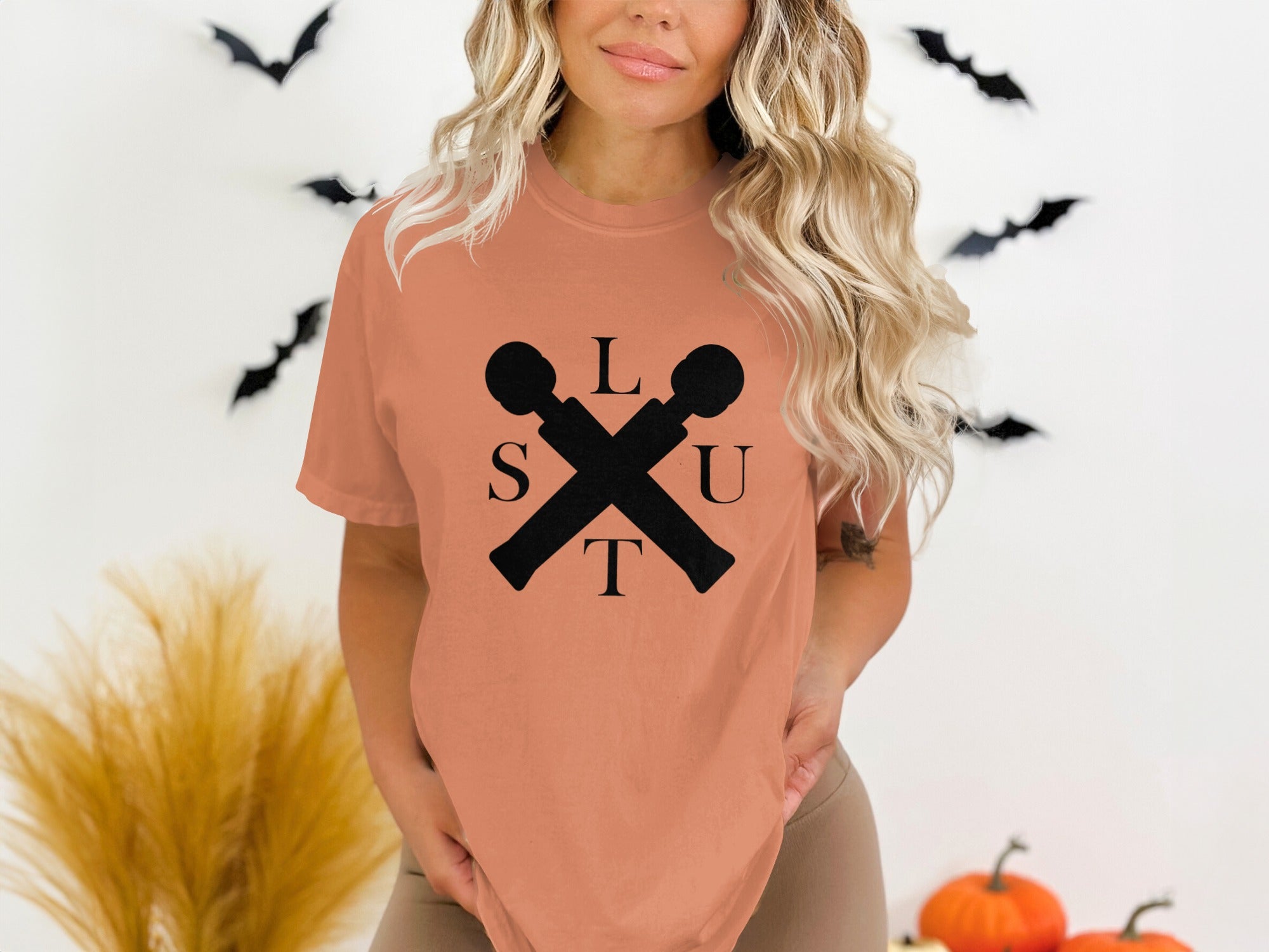 Funny Halloween Theme SLUT T-Shirt for Women