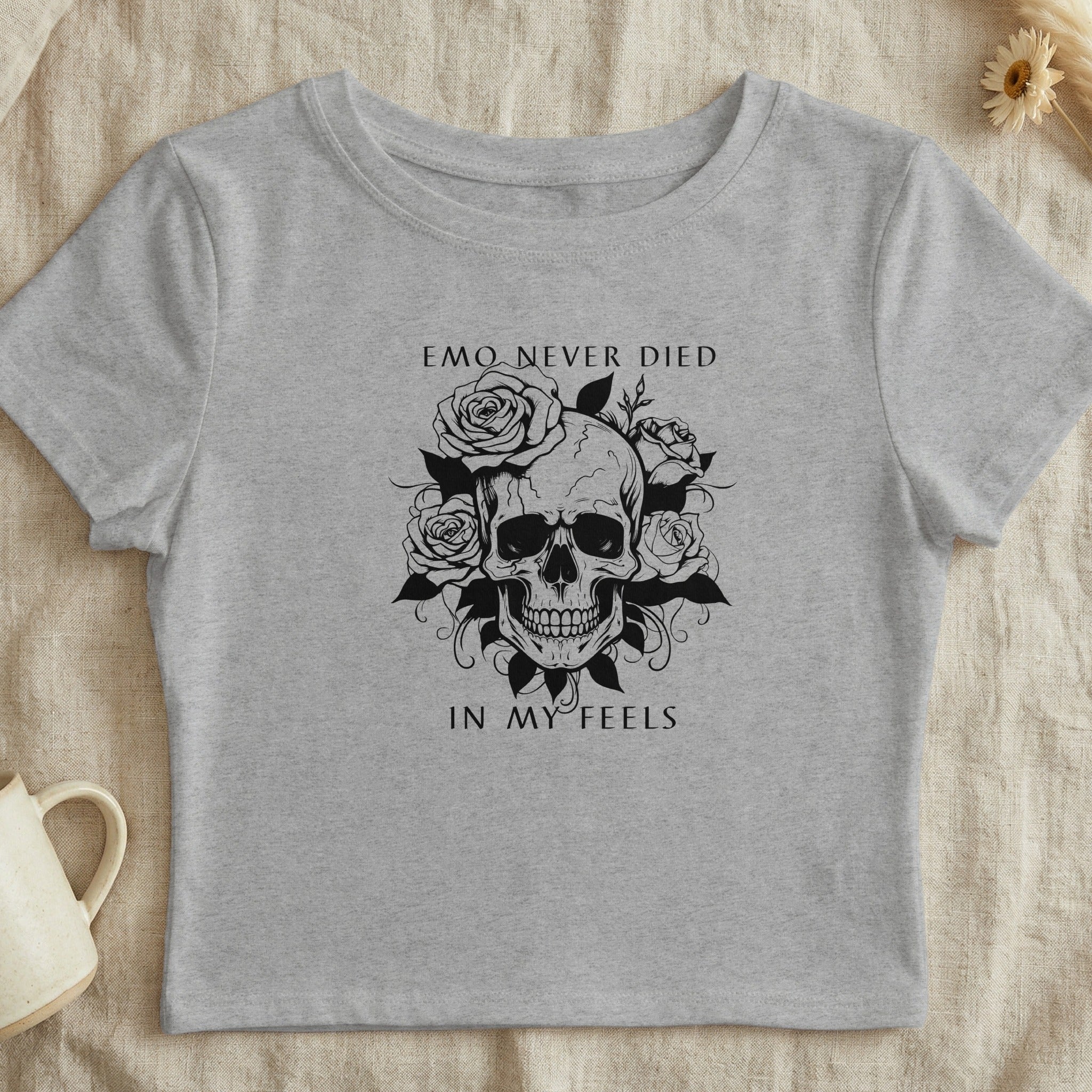 Emo Never Died In My Feels Skull Graphic Tee