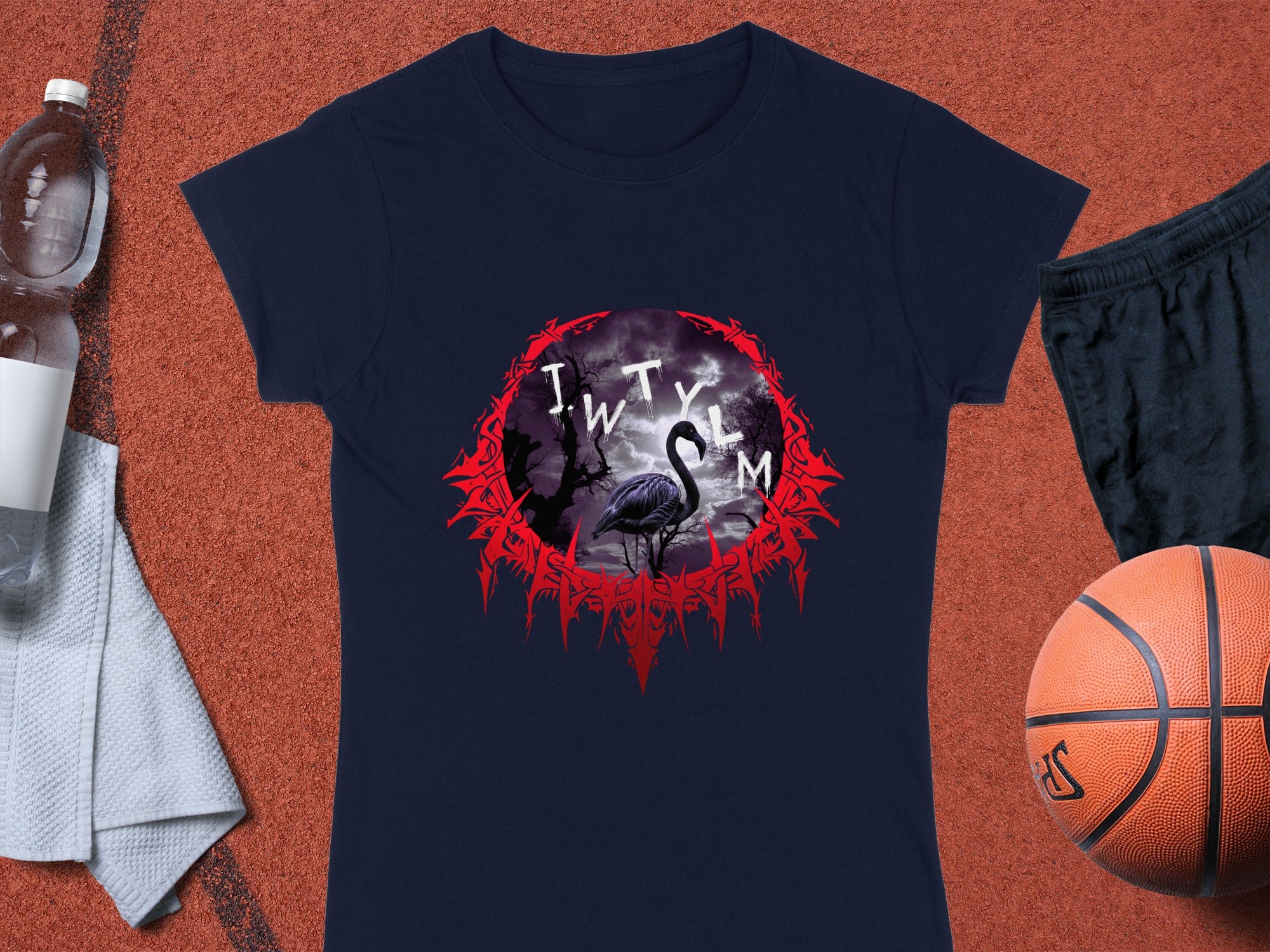 Gothic Flamingo Dark Art Graphic T-shirt