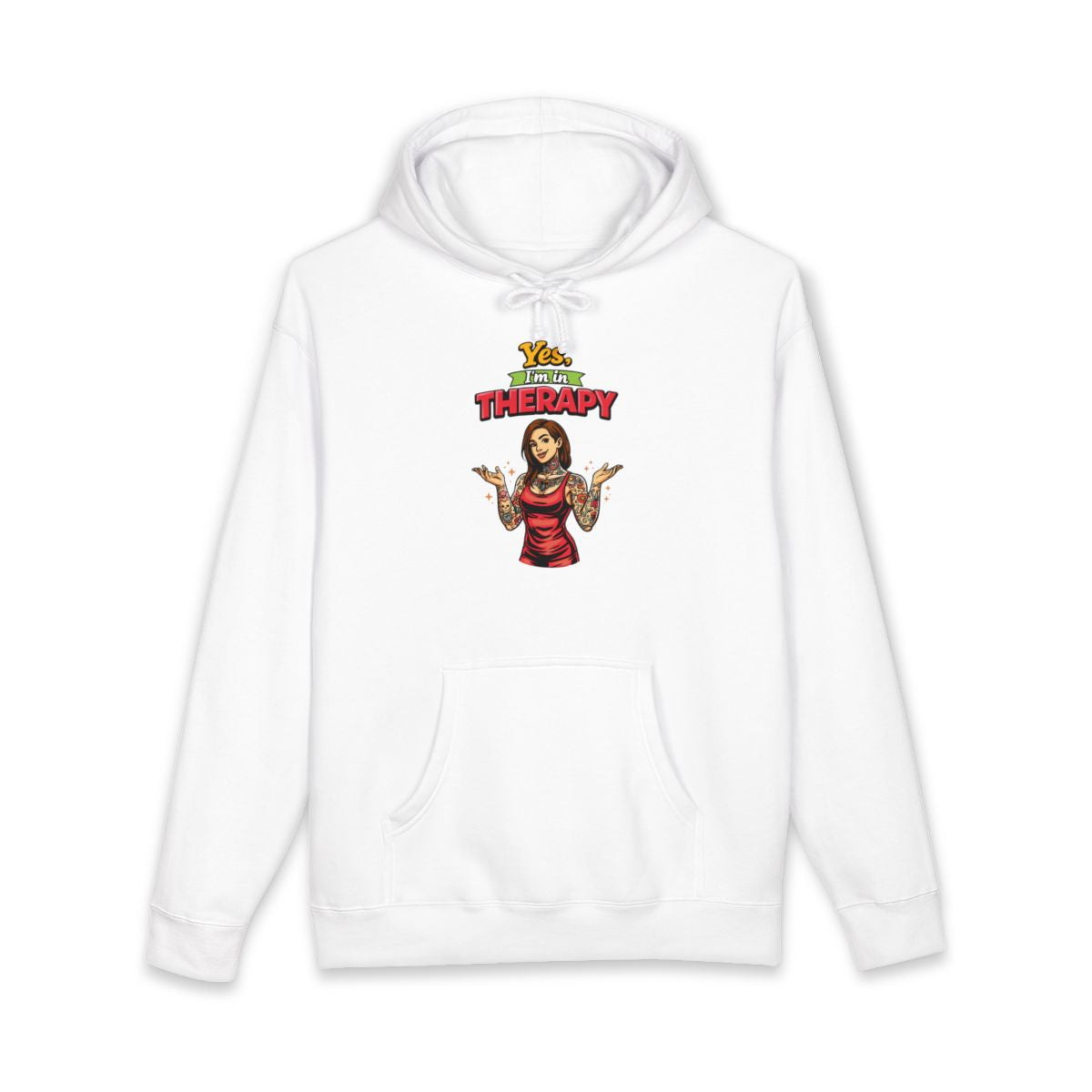Yes I'm In Therapy Graphic White Hoodie Product