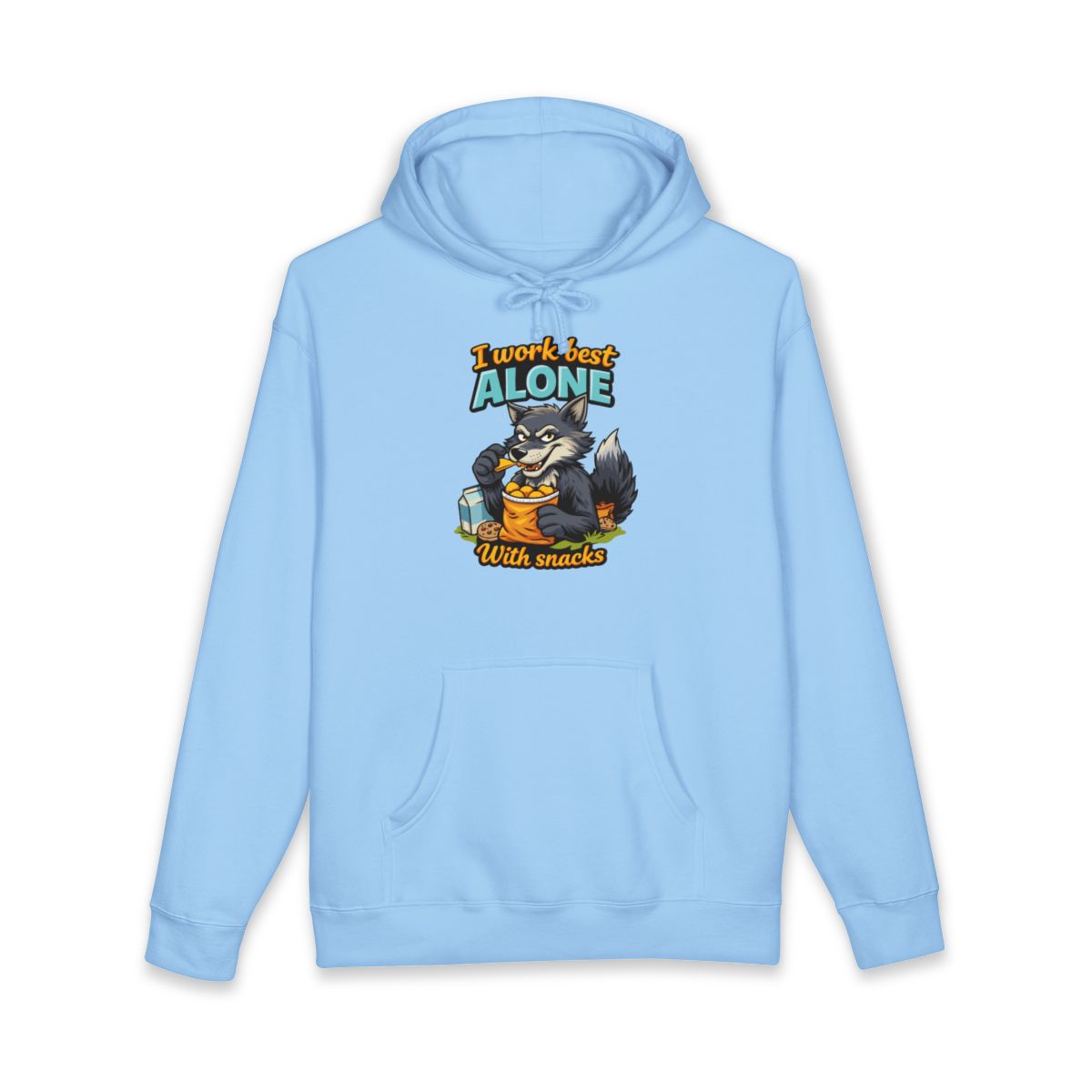 I Work Best Alone With Snacks Hoodie for Cozy Comfort