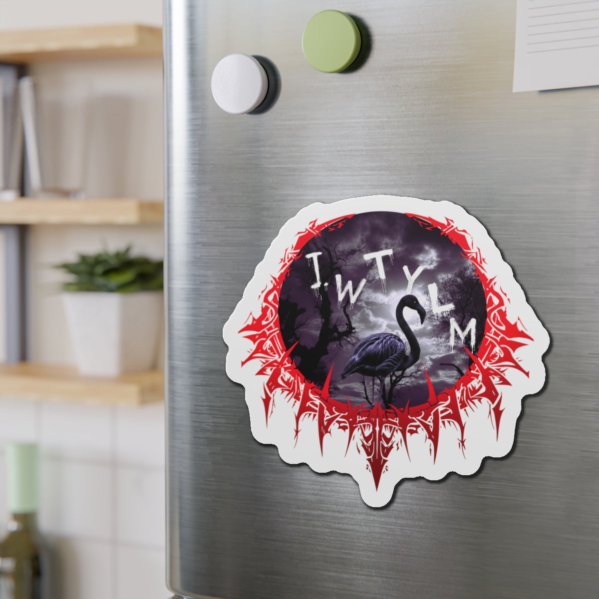 Mysterious IWTYLM Gothic Flamingo Sticker product