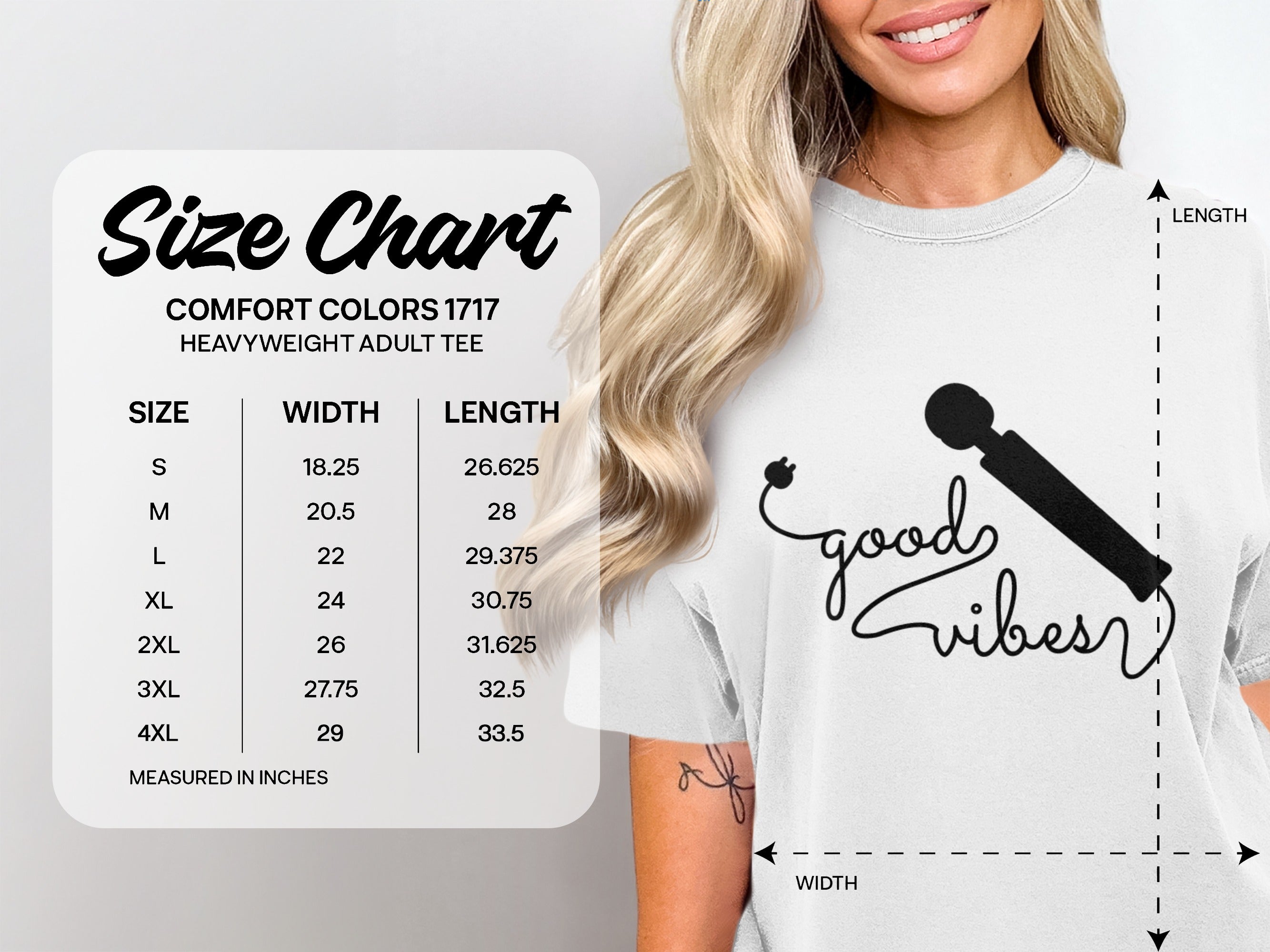 Good Vibes Microphone Graphic Comfort Colors Adult Tee