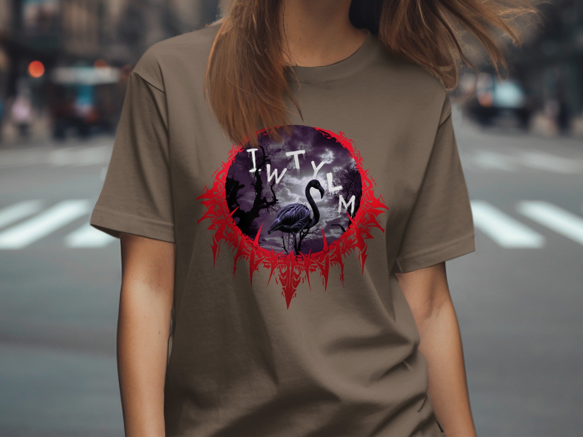 IWYLM Gothic Flamingo Graphic T-Shirt for Stylish Looks