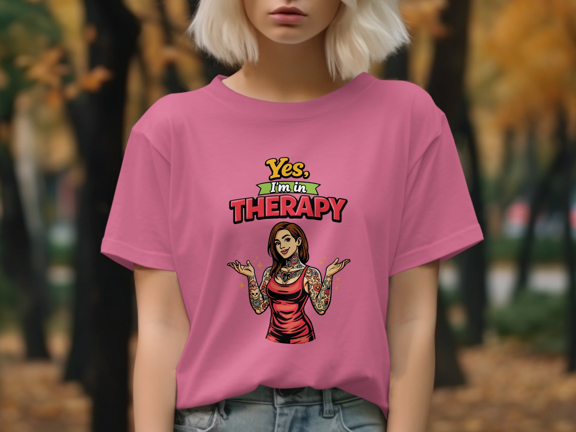 Yes I'm in Therapy Graphic T-Shirt for Casual Wear