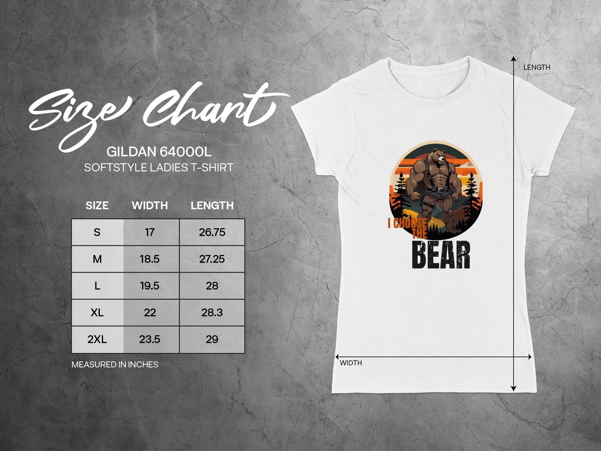 I Choose the Bear Graphic Softstyle Ladies T-Shirt