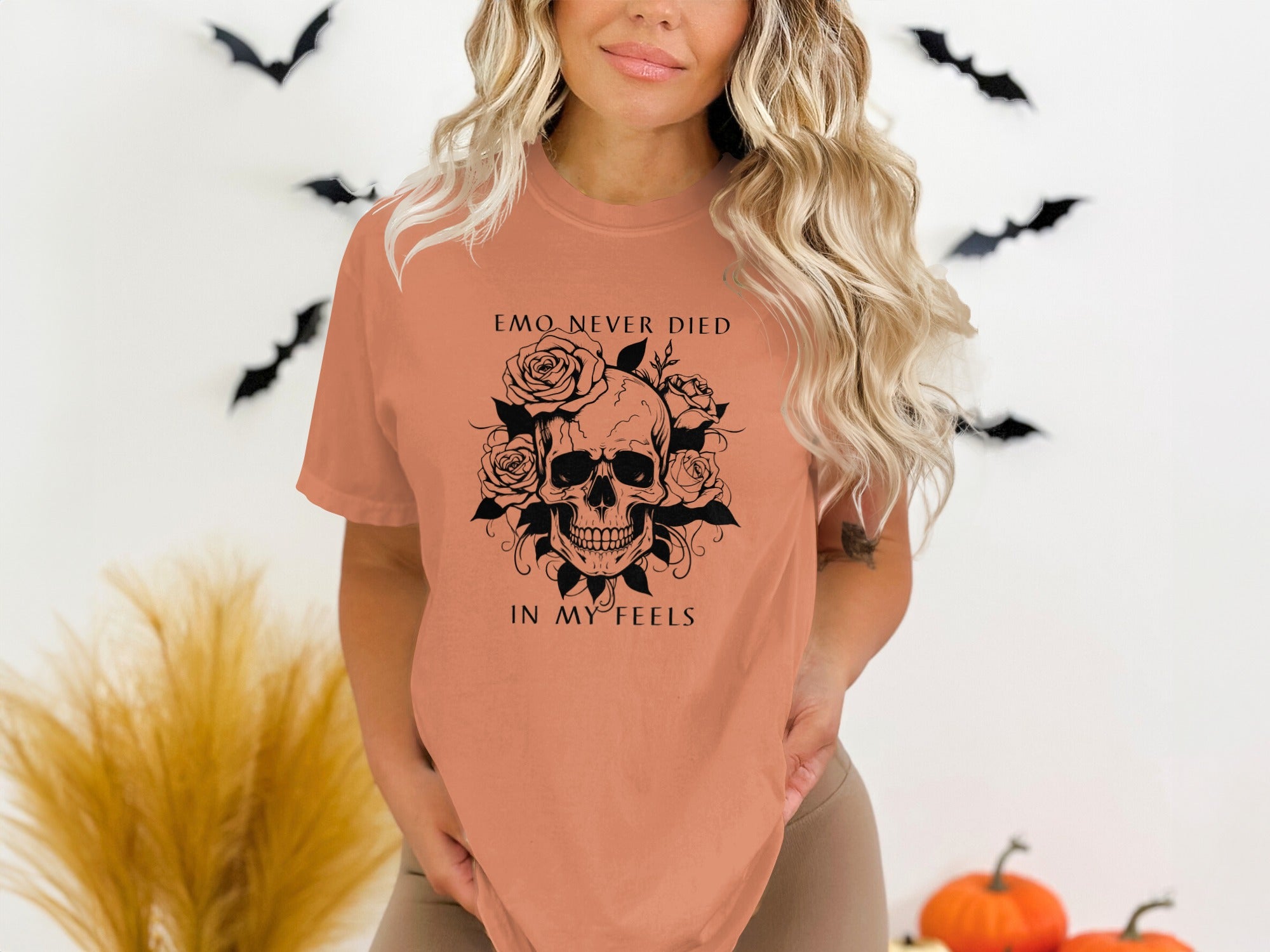 Emo Never Died In My Feels Skull Print Apparel