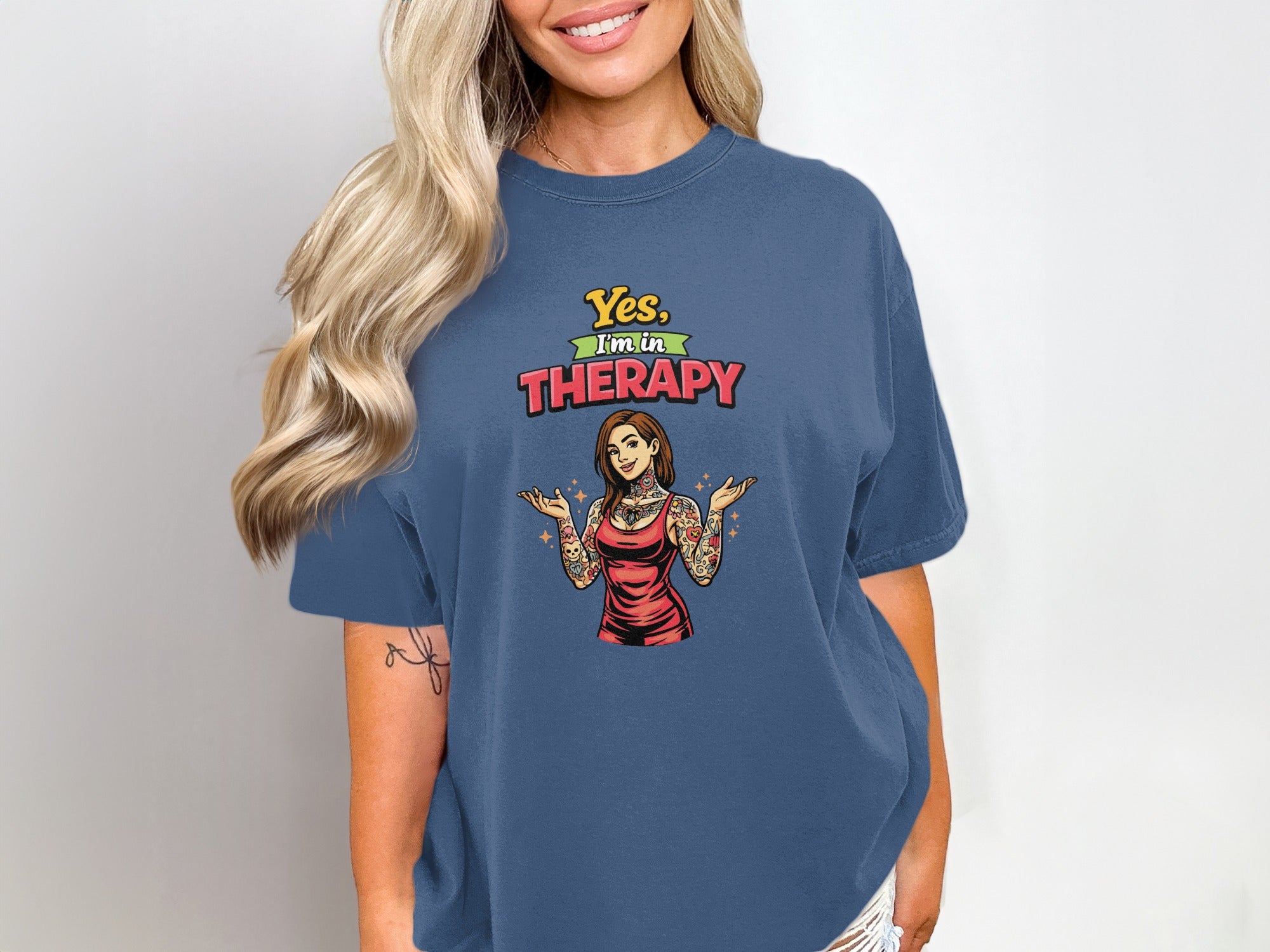 Yes I'm in Therapy Graphic Print T-Shirt