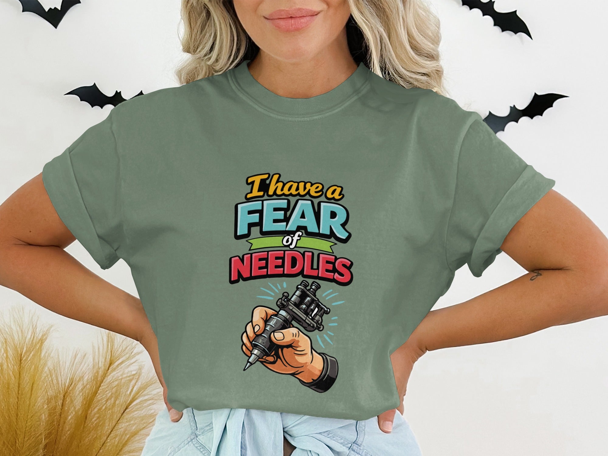 I Have a Fear of Needles Funny Graphic T-Shirt