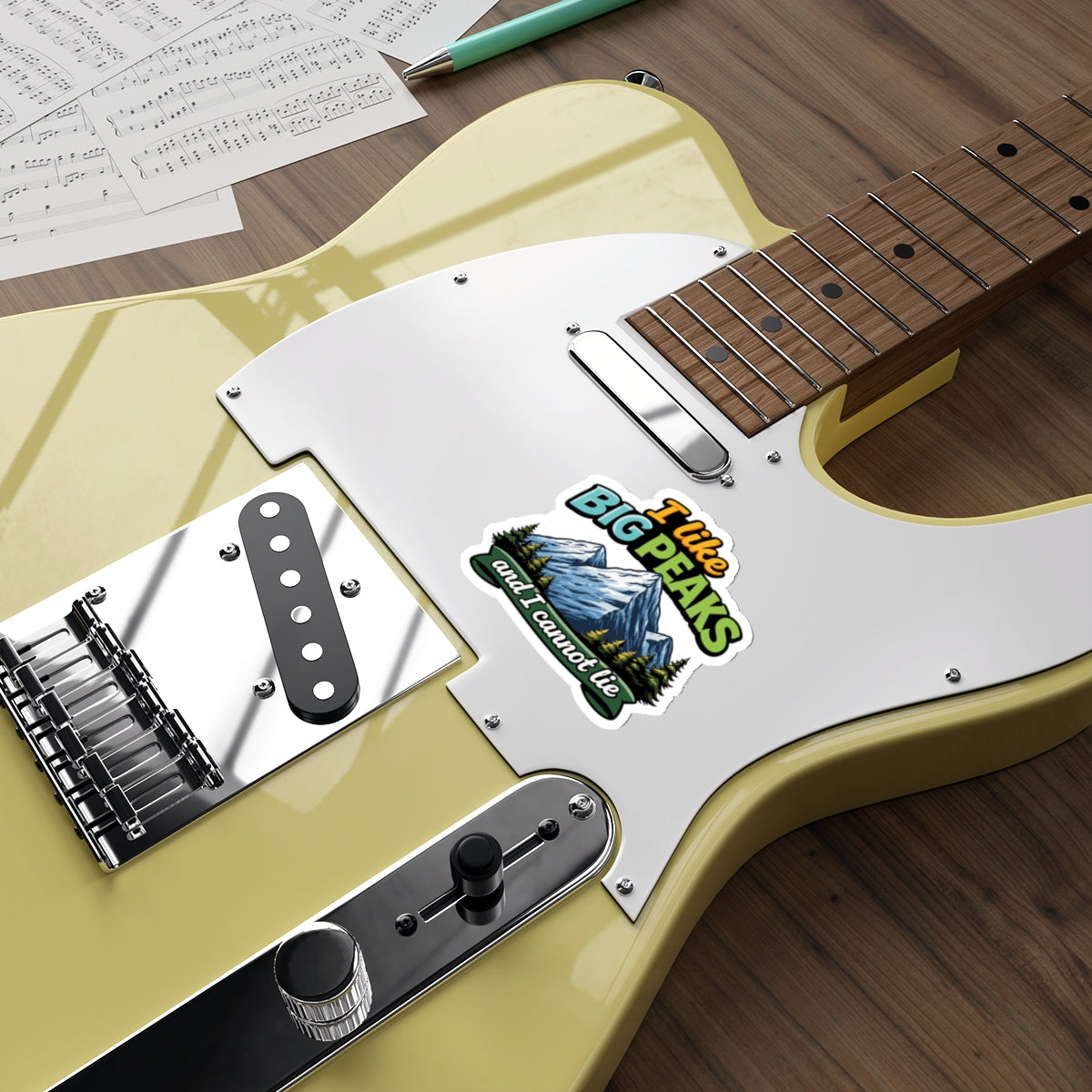 I Like Big Peaks and I Cannot Lie Sticker for Guitars