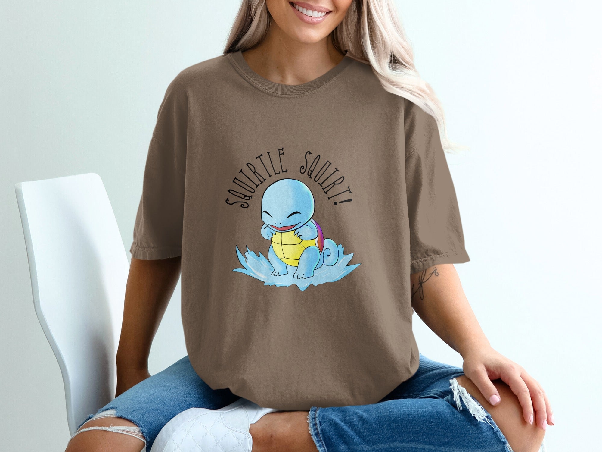 Squirtle Squirt Graphic Tee Shirt Casual Wear Top