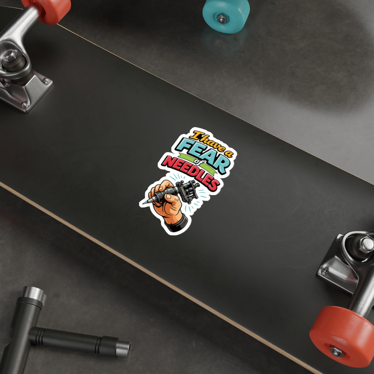 Fear of Needles Sticker for Skateboards and More