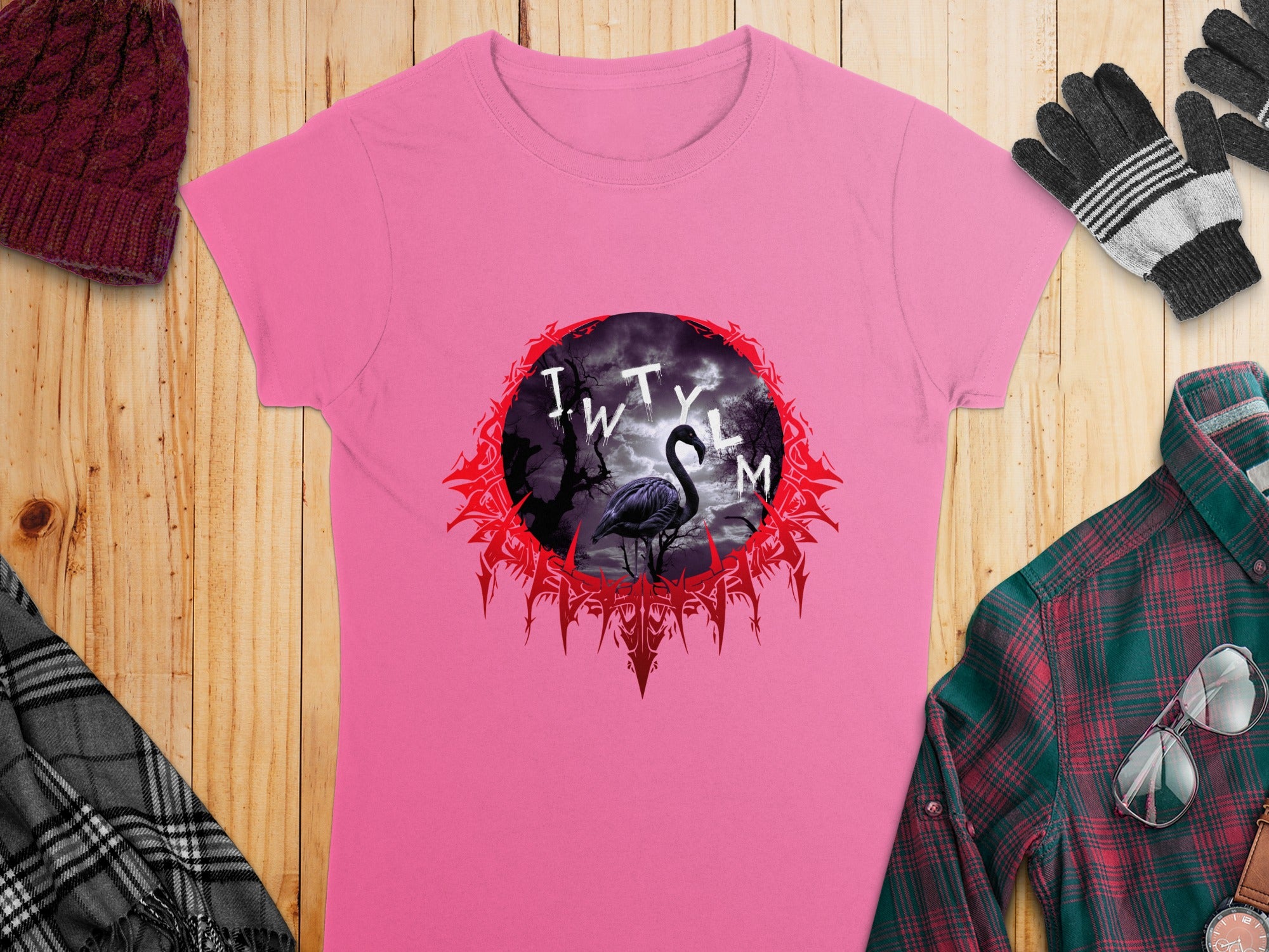 Unique ITYLSM Design Pink Short-Sleeve T-Shirt