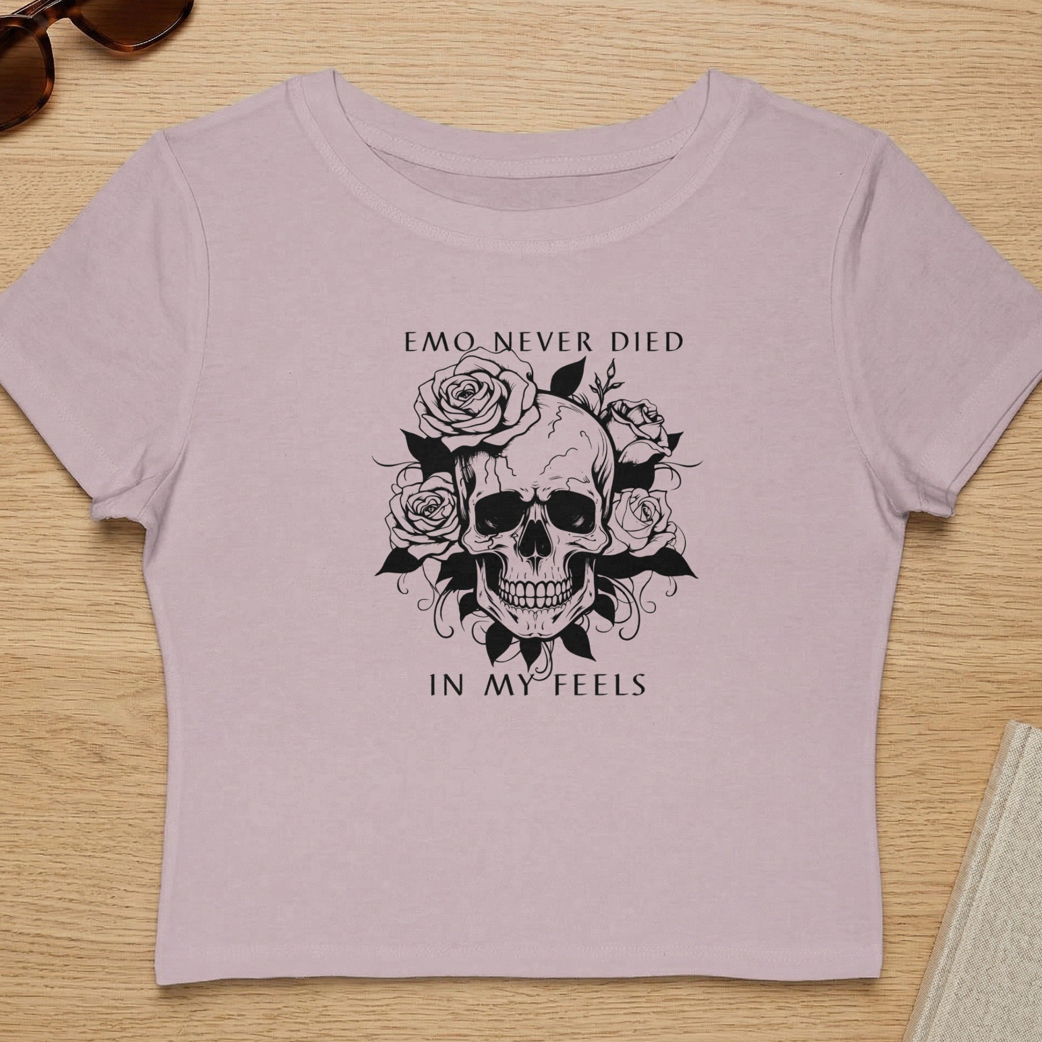 Emo Never Died In My Feels Skull Graphic Top
