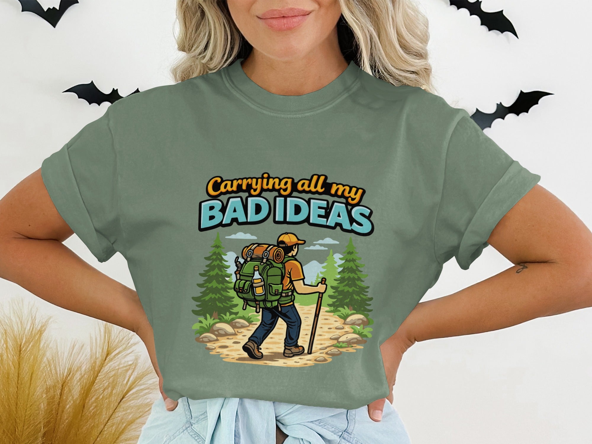 Carrying All My Bad Ideas Graphic T-Shirt for Outdoors