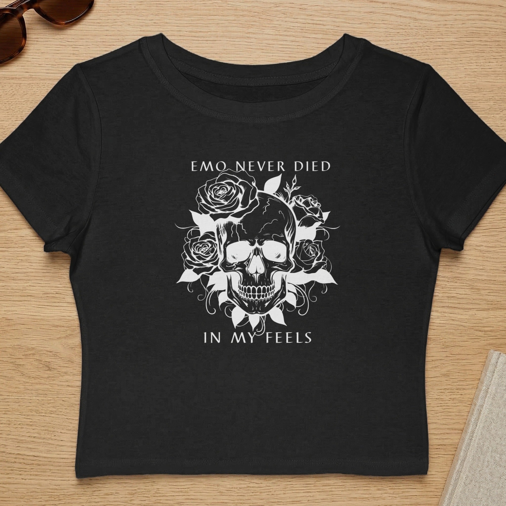 Emo Never Died In My Feels Skull Graphic Tee