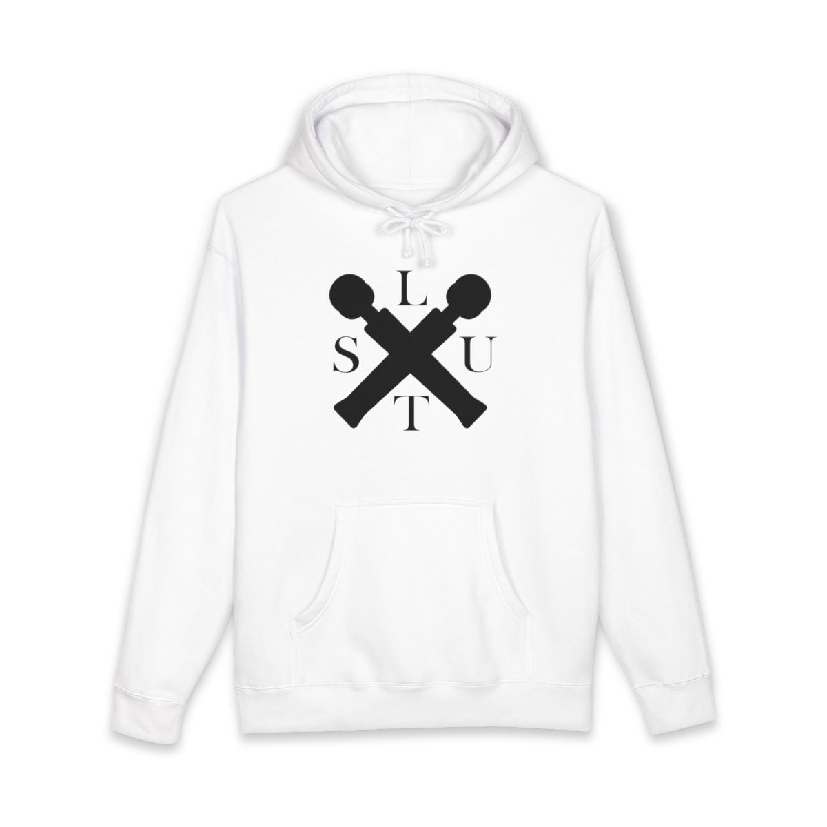White Hoodie with Front Print Design Hoodie