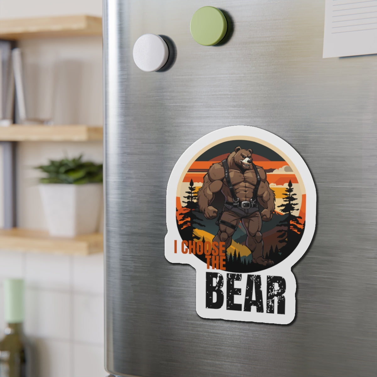 I Choose The Bear Vintage Inspired Magnet Decor