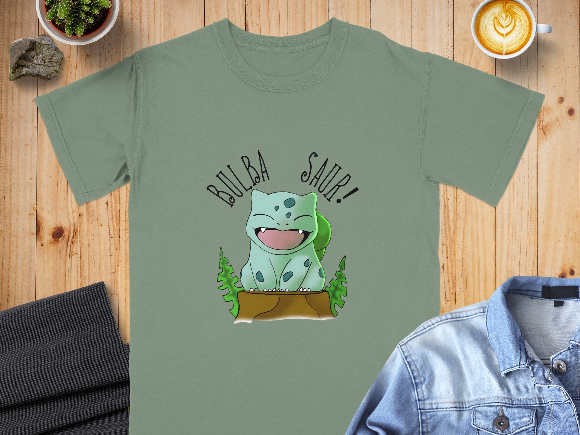 Cute Bulbasaur Graphic Design T-Shirt for Fans