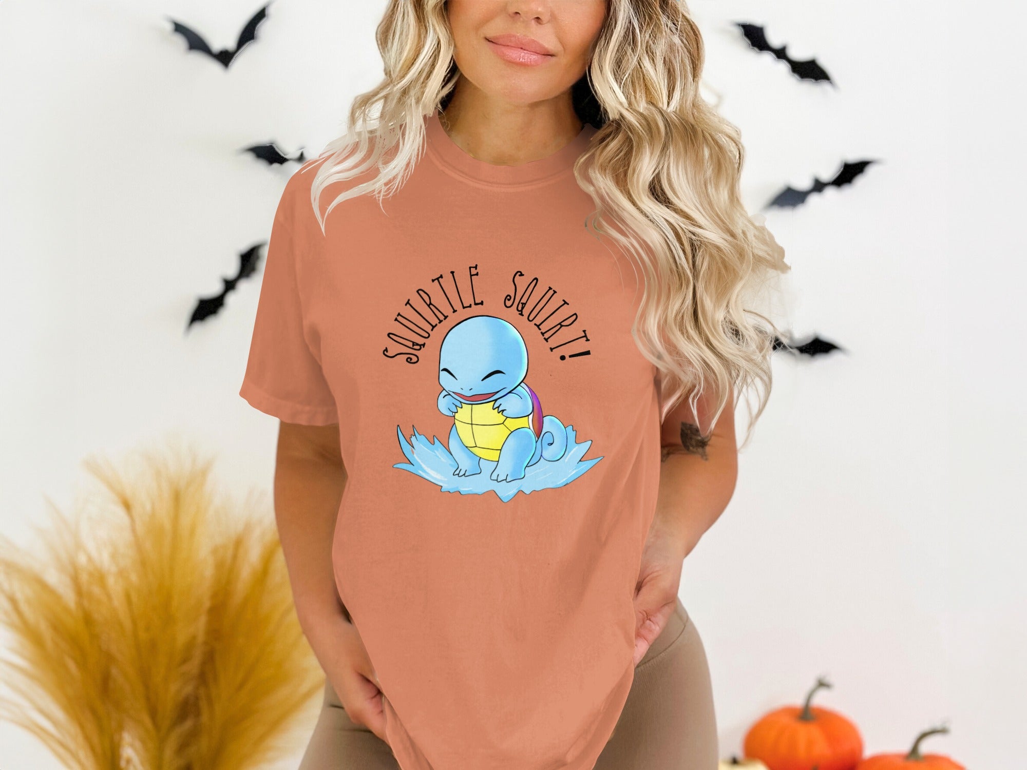 Cute Squirtle Squirt Graphic Print T-Shirt for Fans