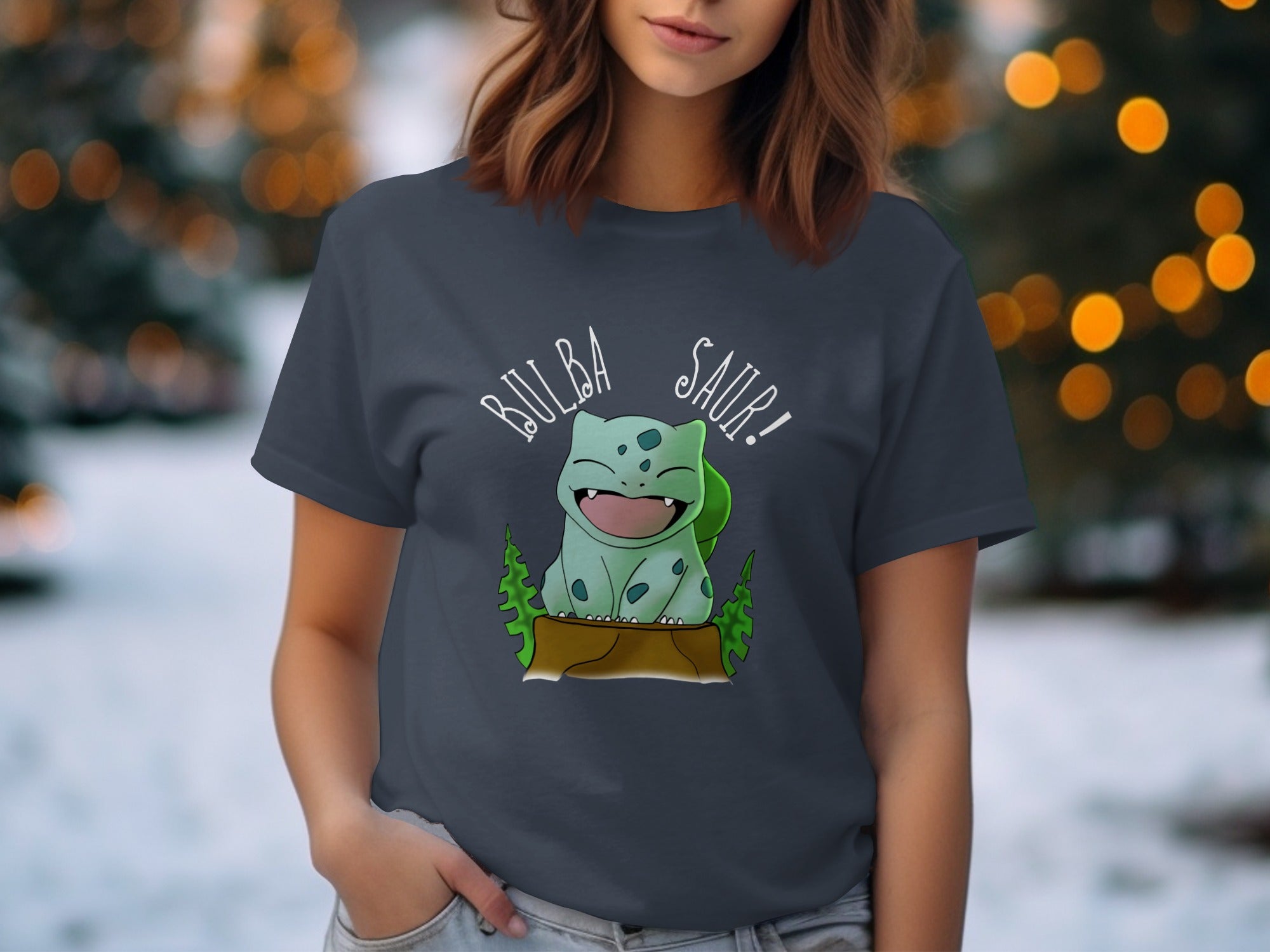 Cute Cartoon Bulba Saur Graphic Tee Shirt Product