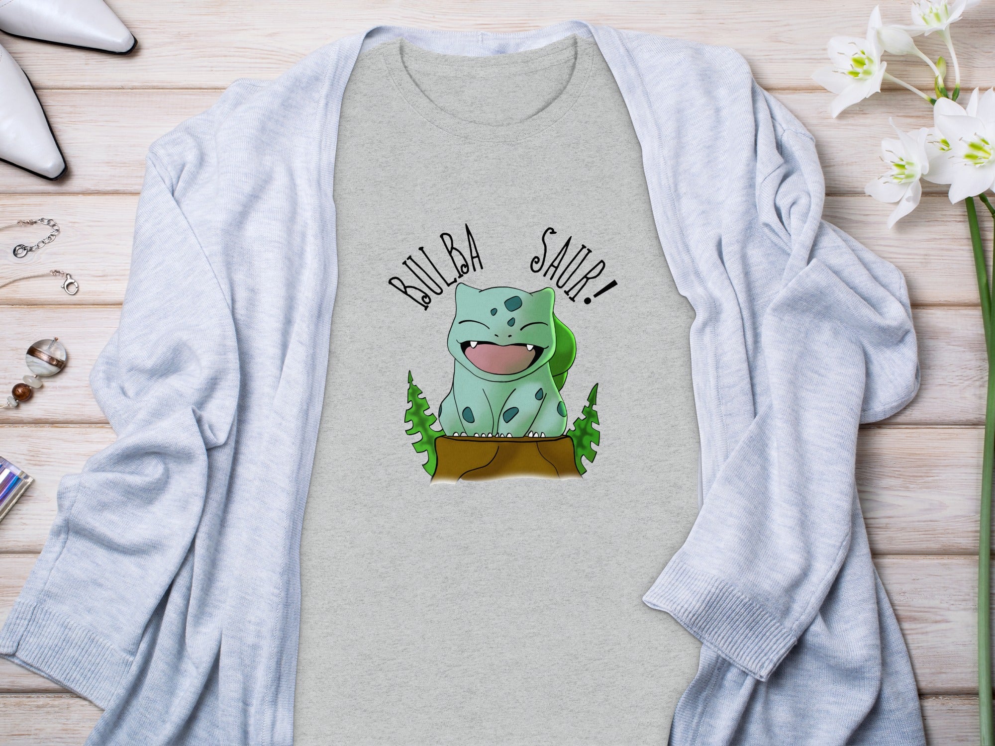 Bulba Saur Cute Cartoon Character Graphic T-shirt