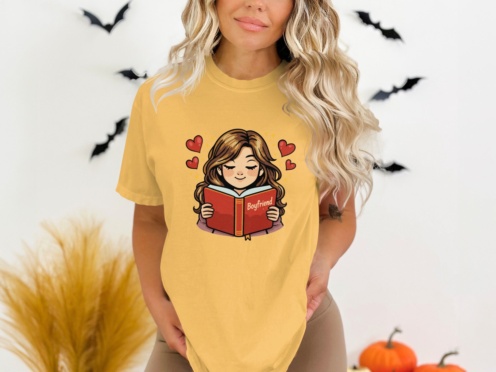 Cute Girlfriend Reading Book Graphic Tee Shirt Product