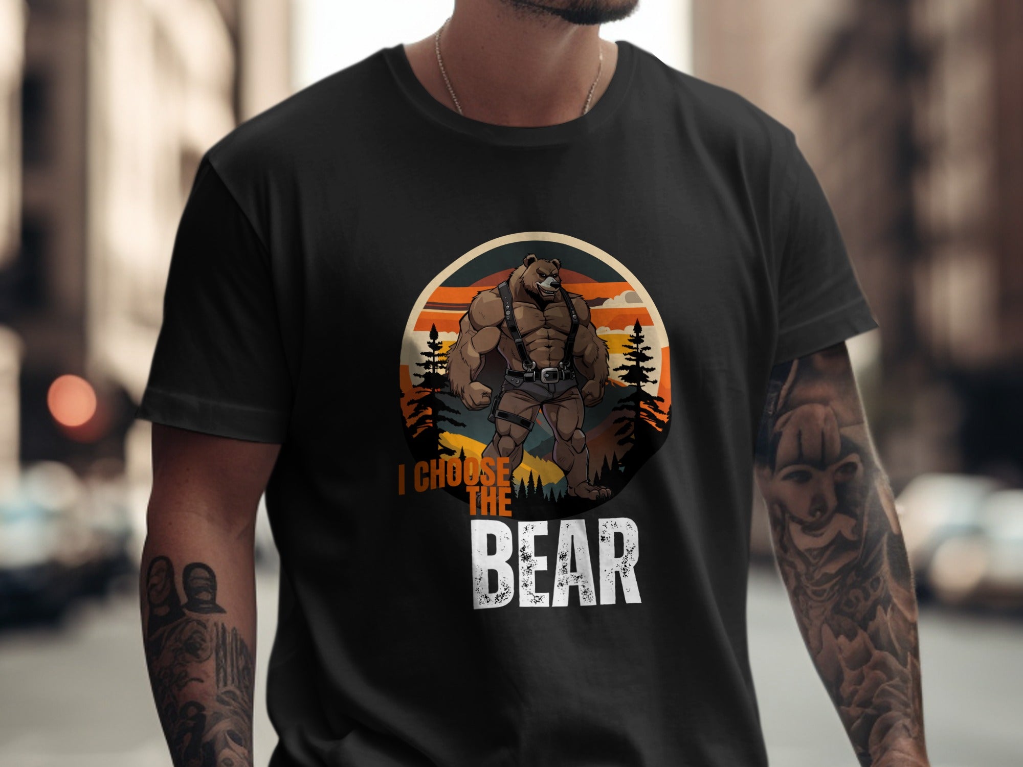 I Choose The Bear Graphic Tee for Wildlife Enthusiasts