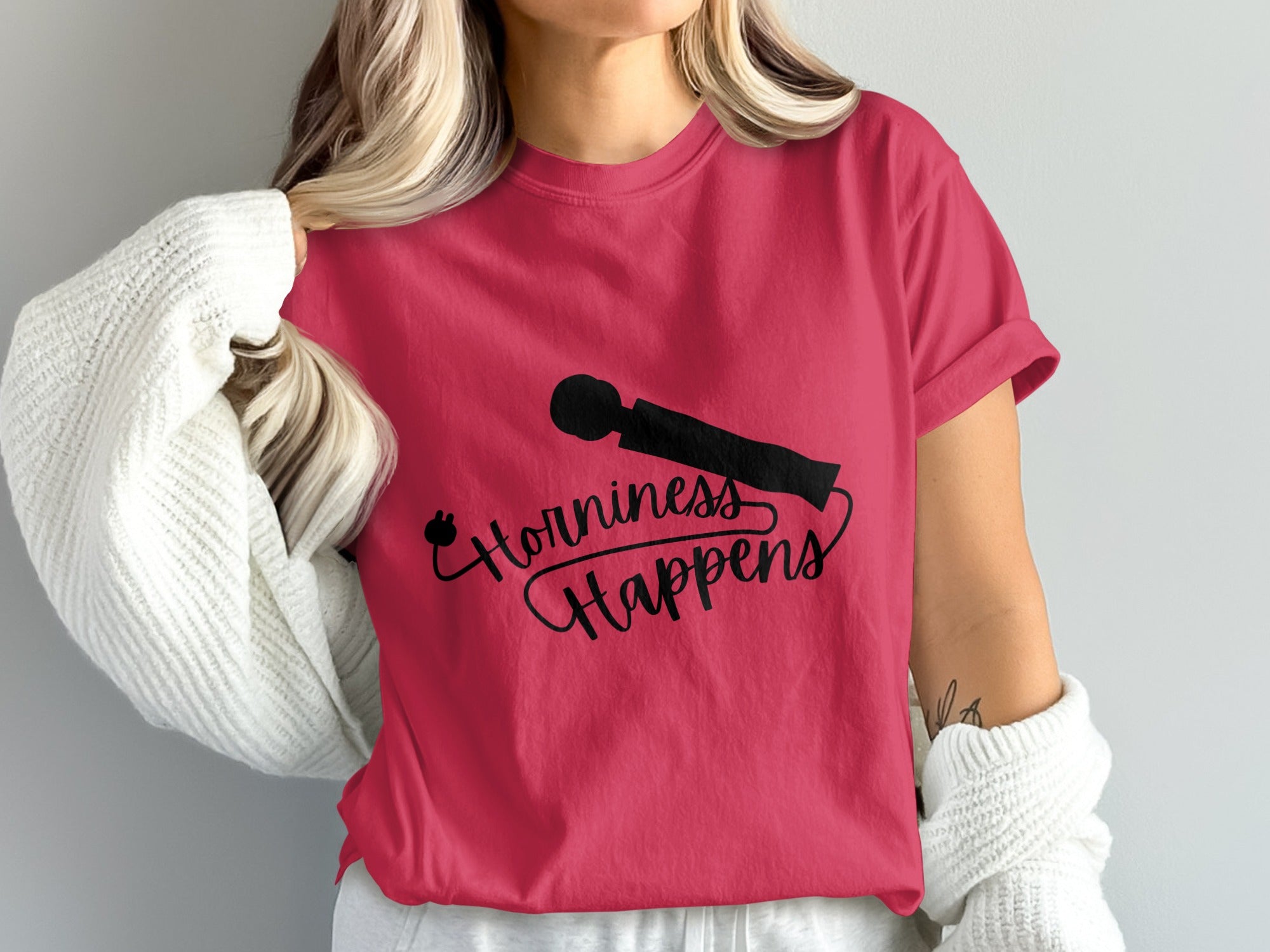 Horniness Happens Graphic Tee Shirt Novelty Shirt