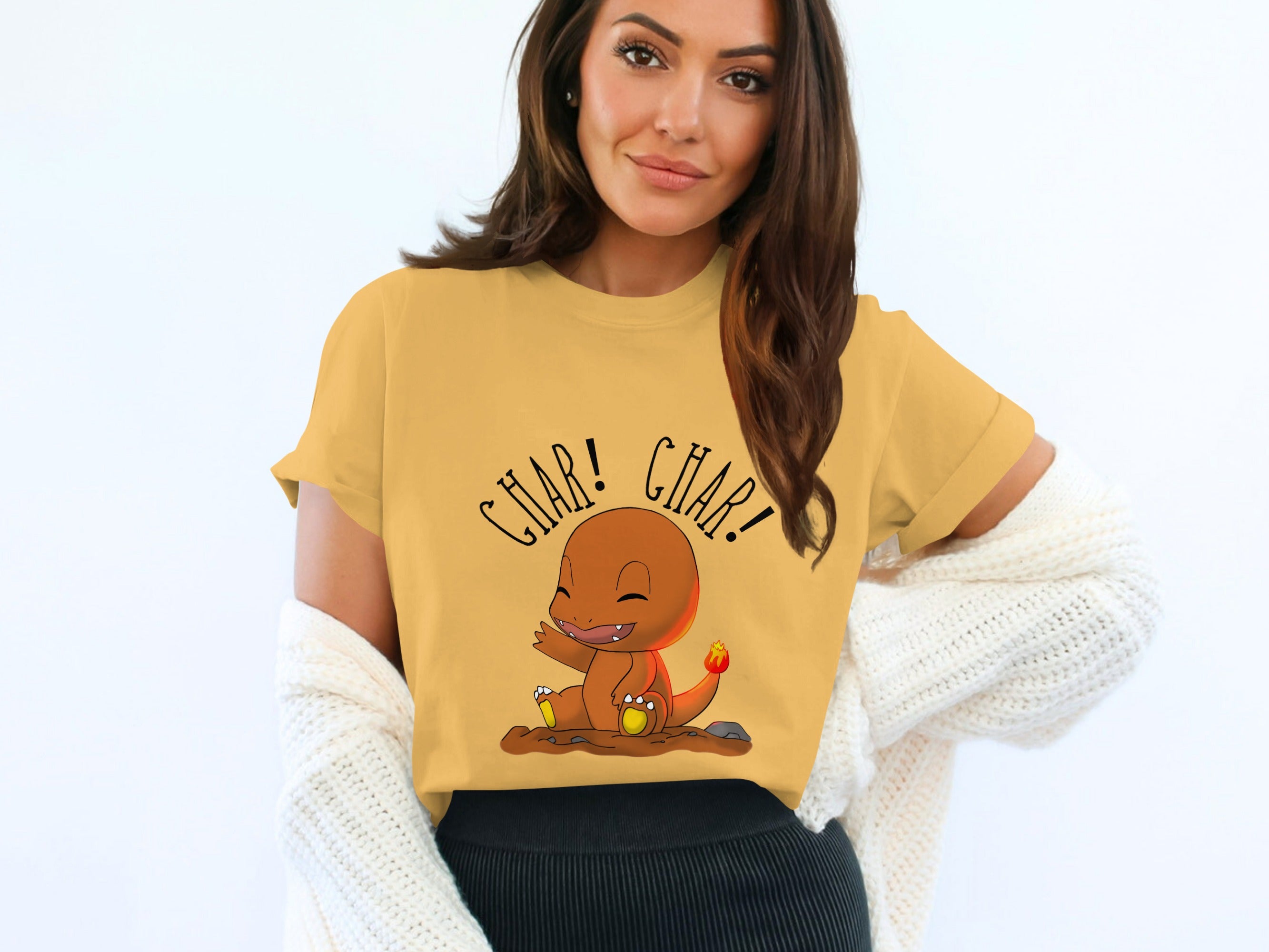 Cute Charmander Char Char Design T-Shirt for Fans