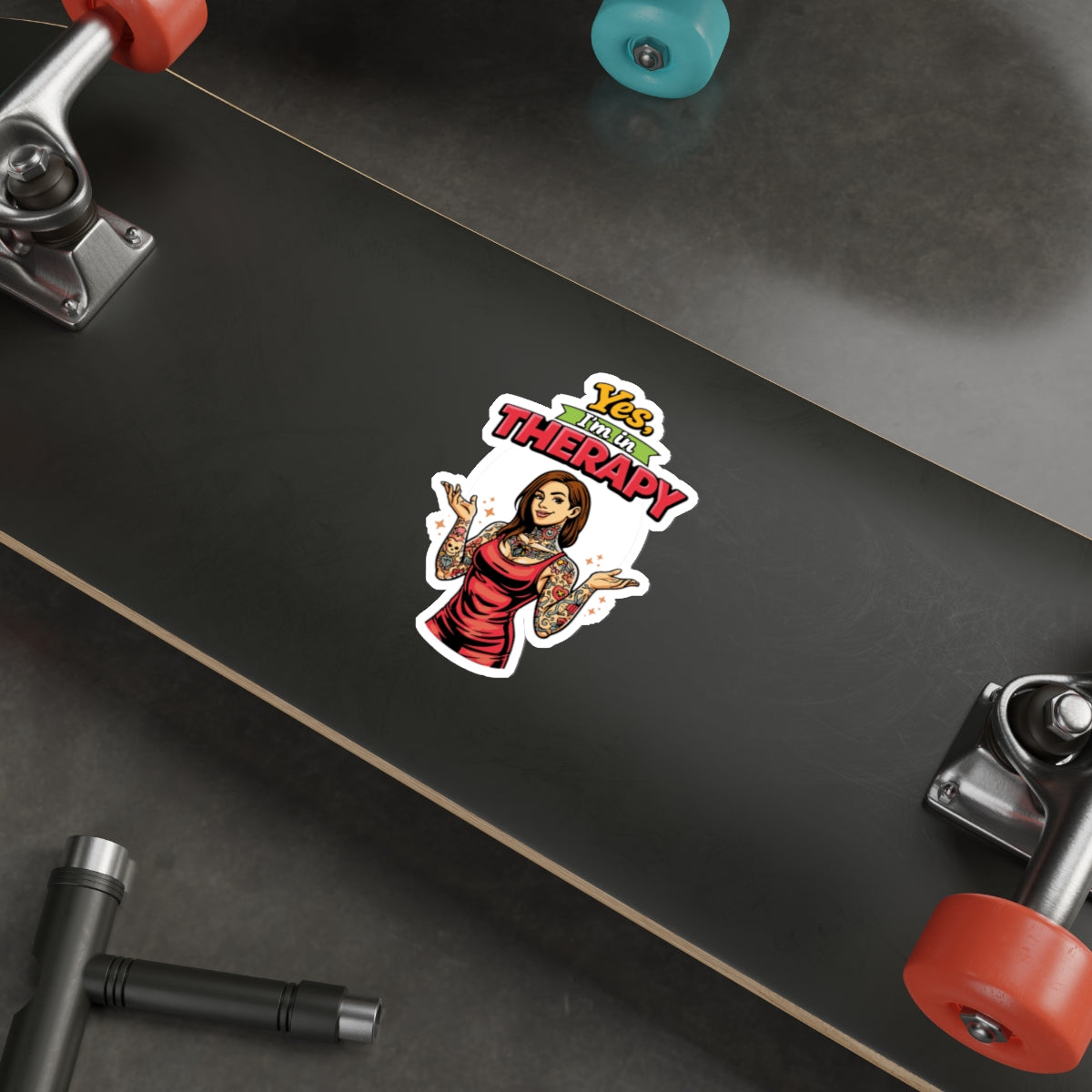 Yes I'm in Therapy Tattooed Woman Sticker Product
